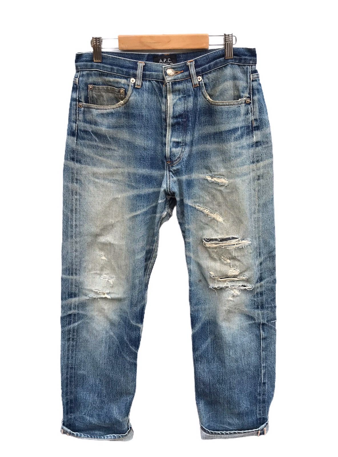 A.P.C. Vintage A.P.C selvedge distressed denim jeans Size US 28 / EU 44 - 1 Thumbnail