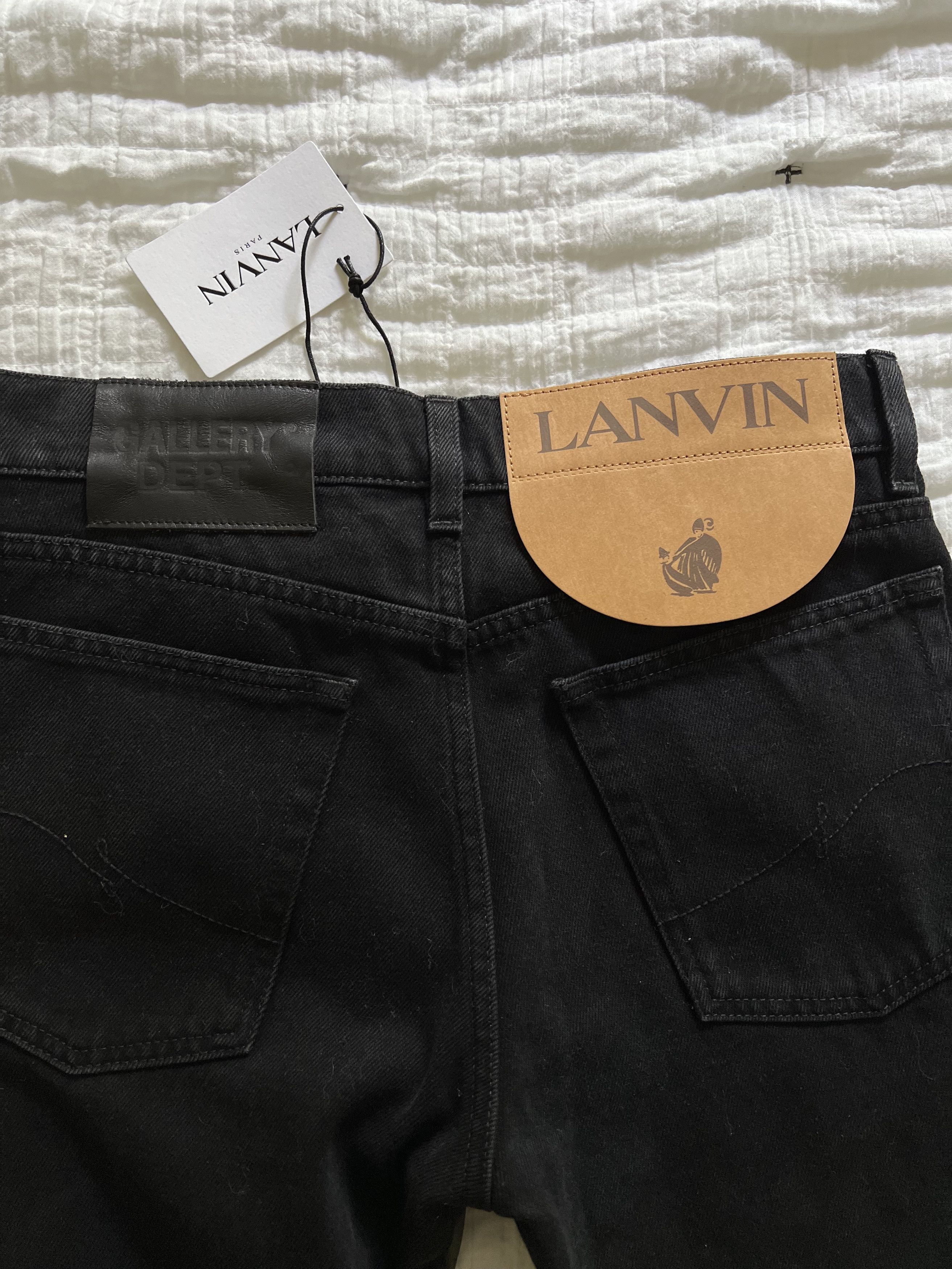 Gallery Dept. × Lanvin Black Slim Fit Distressed Hem Denim Size US 28 / EU 44 - 3 Thumbnail