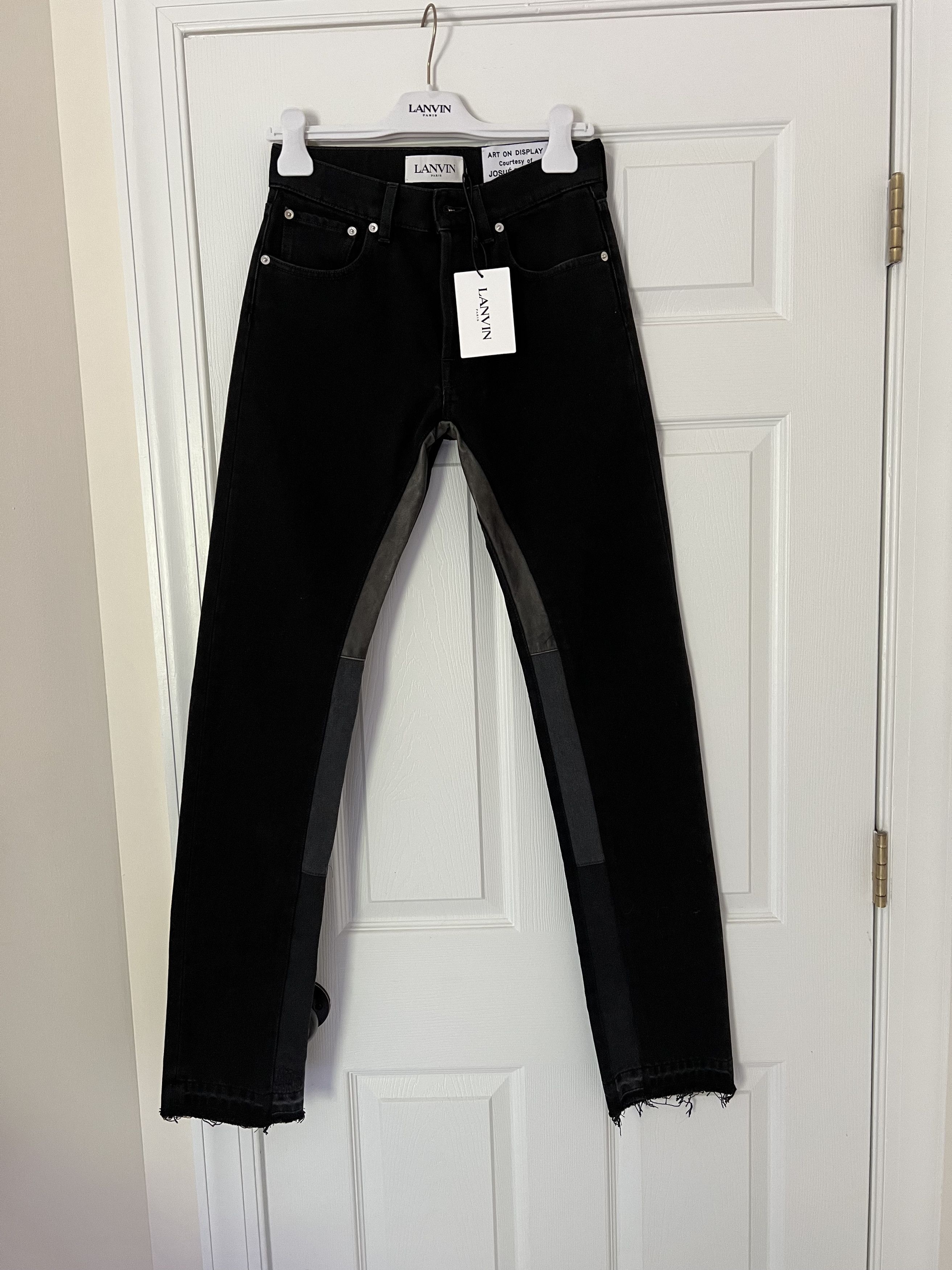 Gallery Dept. × Lanvin Black Slim Fit Distressed Hem Denim Size US 28 / EU 44 - 1 Thumbnail