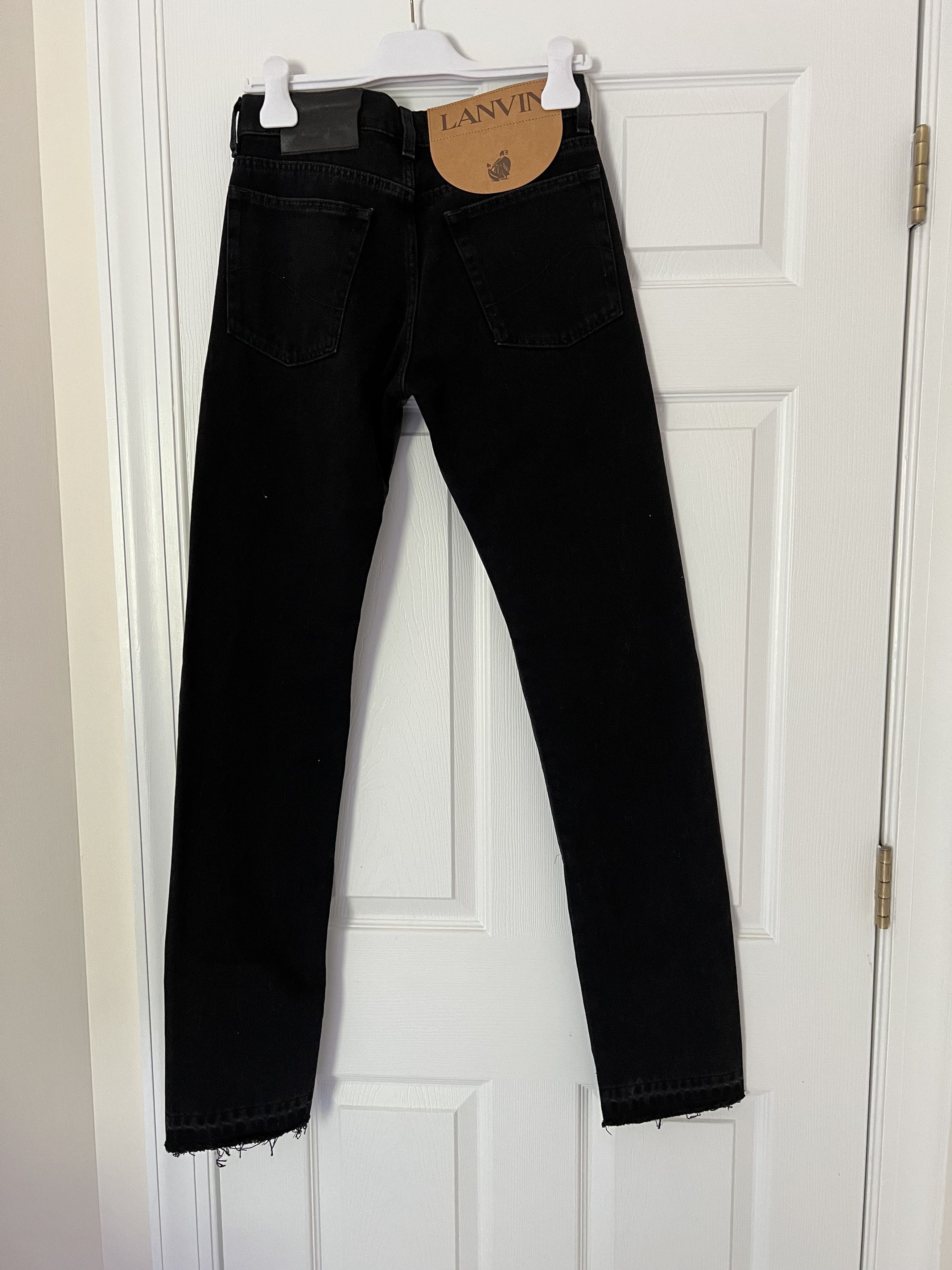 Gallery Dept. × Lanvin Black Slim Fit Distressed Hem Denim Size US 28 / EU 44 - 2 Thumbnail