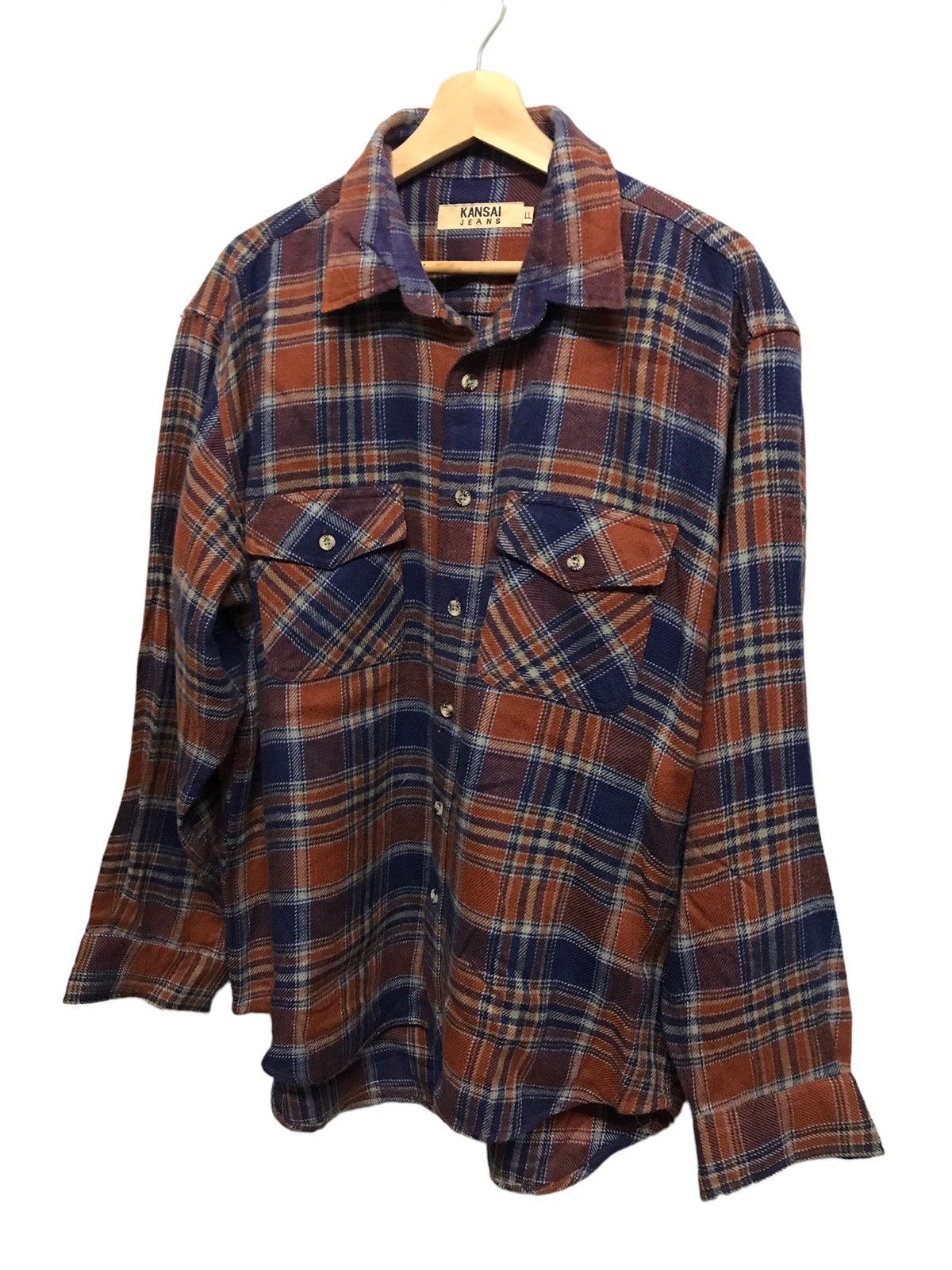 Flannel 🔥GRAIL🔥OG KANSAI🇯🇵Flannel Checkered Shirt Size US L / EU 52-54 / 3 - 2 Thumbnail