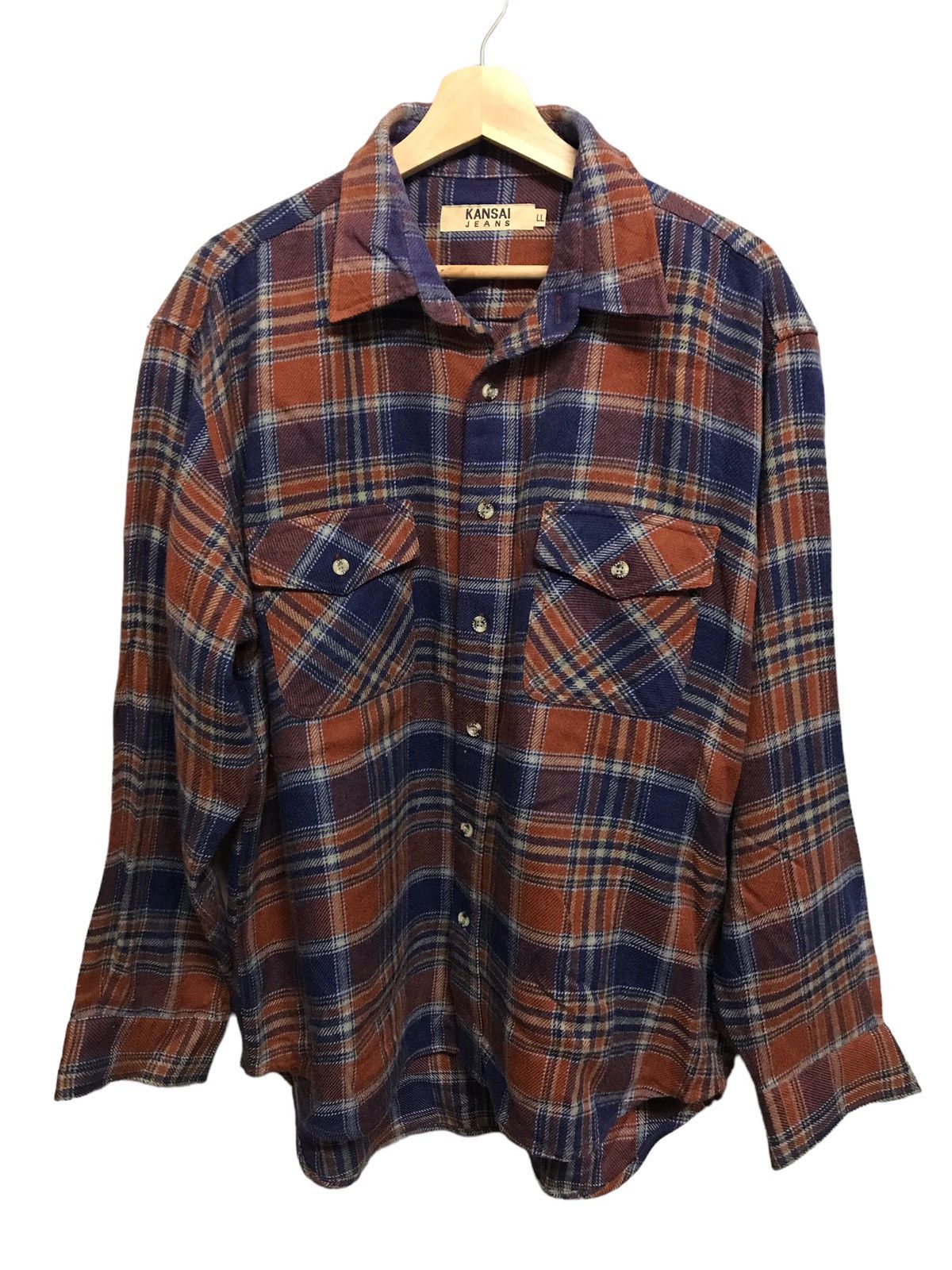 Flannel 🔥GRAIL🔥OG KANSAI🇯🇵Flannel Checkered Shirt Size US L / EU 52-54 / 3 - 1 Thumbnail
