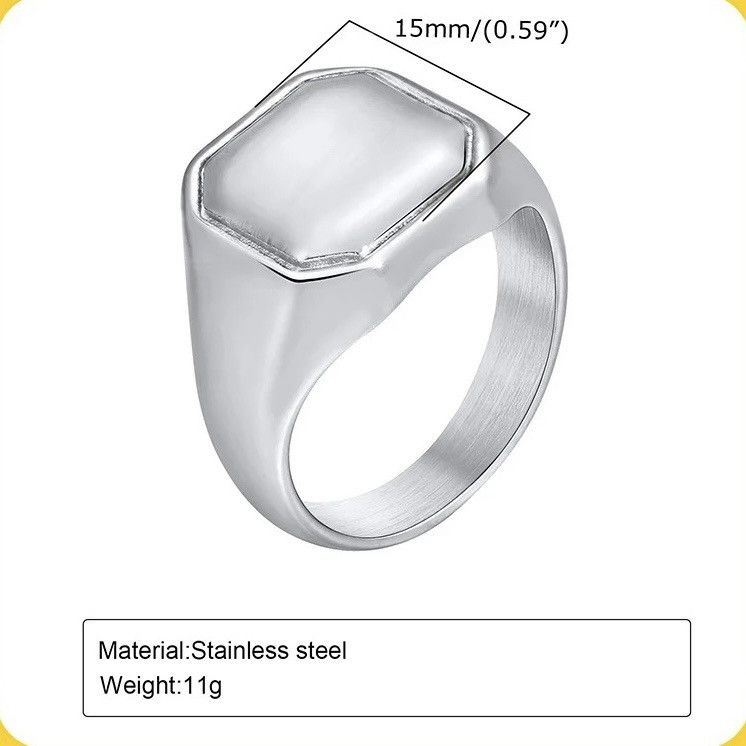 Other Square Geometric Signet Ring Size ONE SIZE - 2 Thumbnail