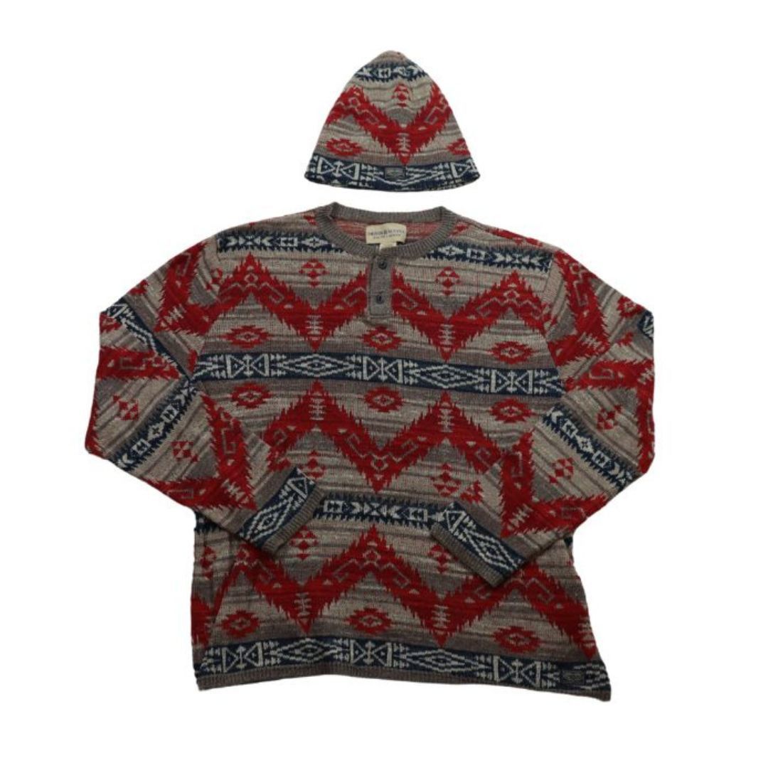 image of Polo Ralph Lauren x Ralph Lauren Polo Denim & Supply Ralph Laurent Aztec Hat & Sweater (Xl), Men's