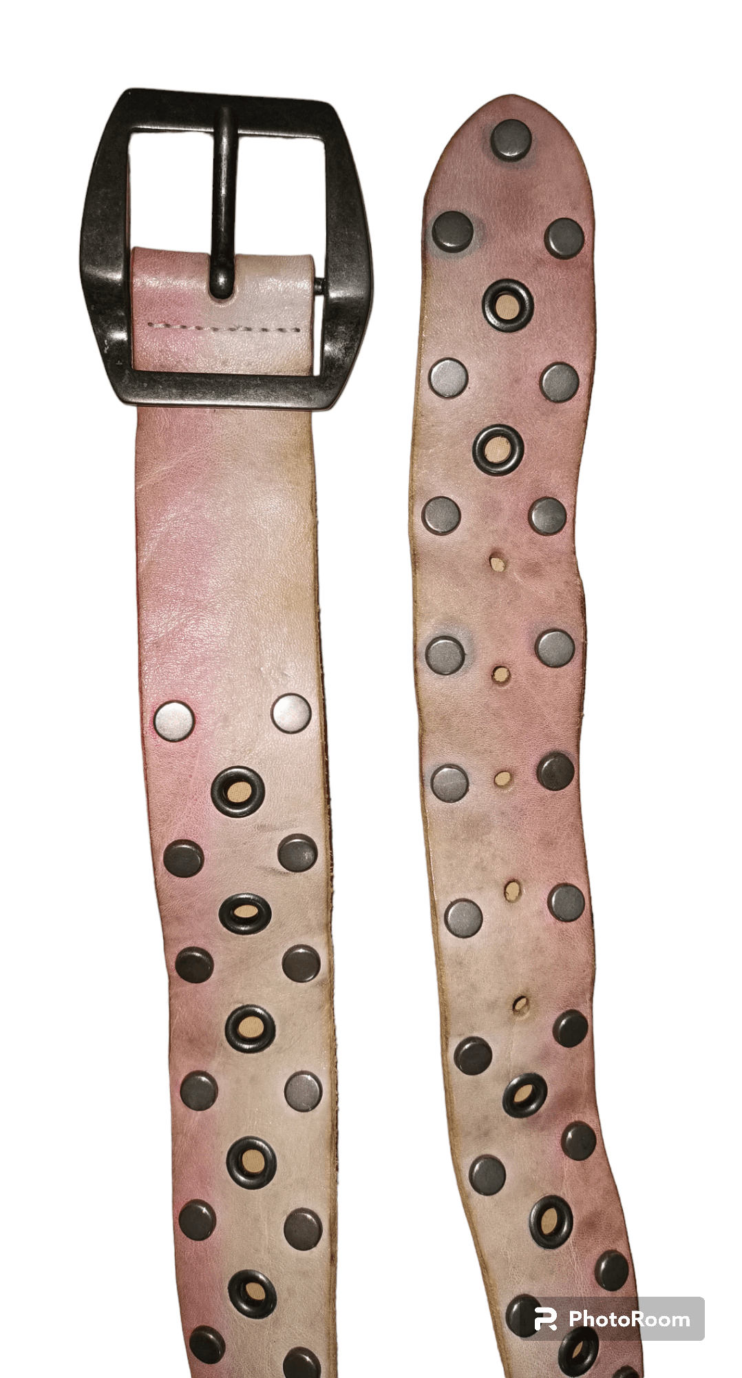 Japanese Brand Custom Avant-garde riveted leather belt Size 38 - 2 Thumbnail