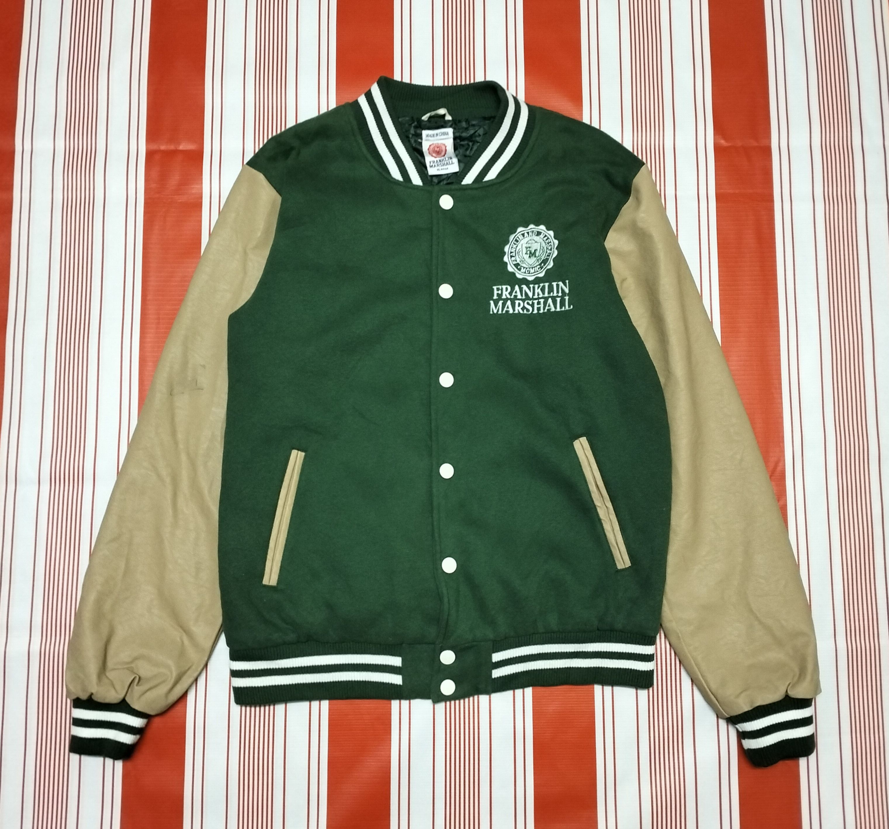 Veste Varsity Franklin & Marshall Vintage Bleu Gris - Taille L - Occasion Très Bon état