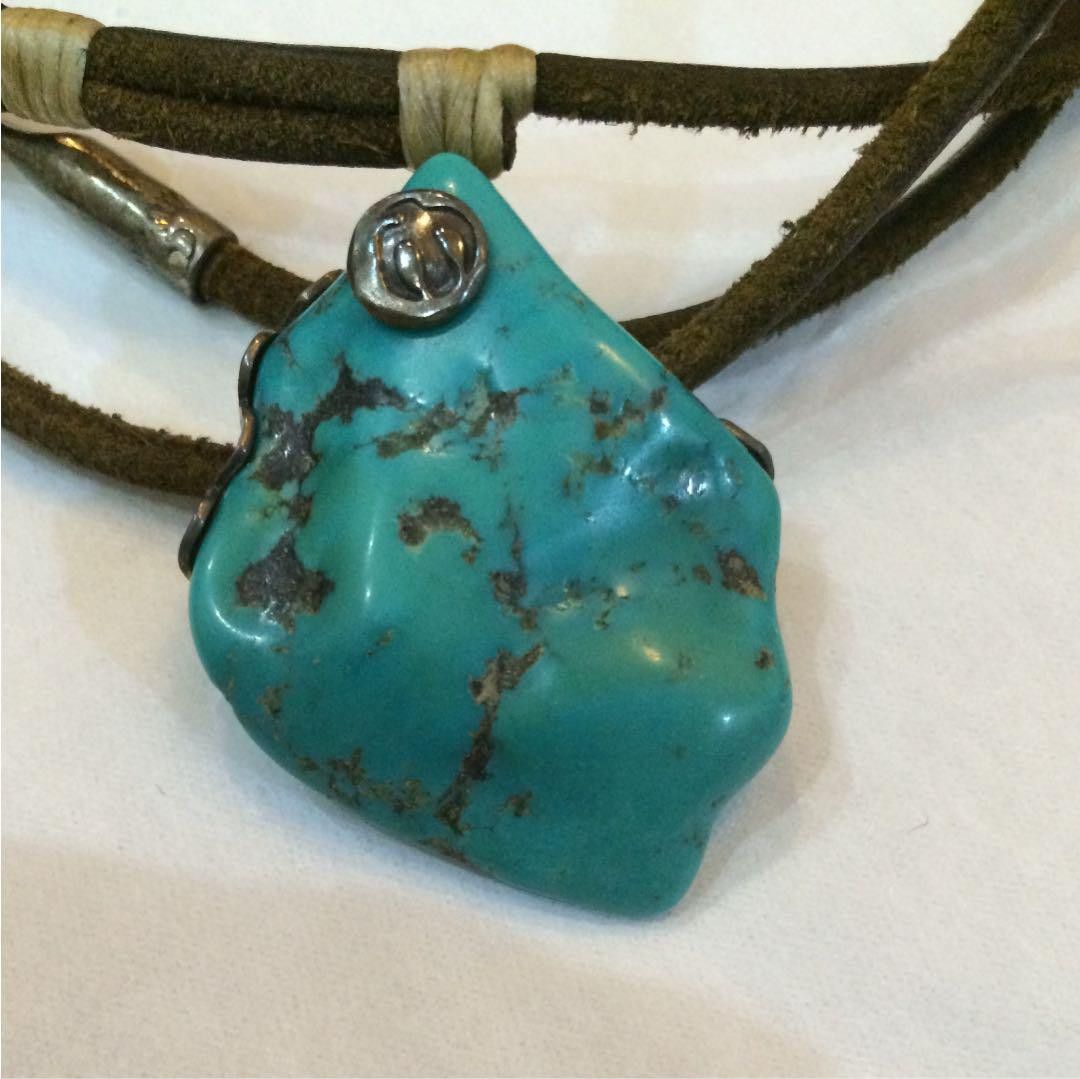Kapital Turquoise Silver Leather Necklace Size ONE SIZE - 2 Thumbnail