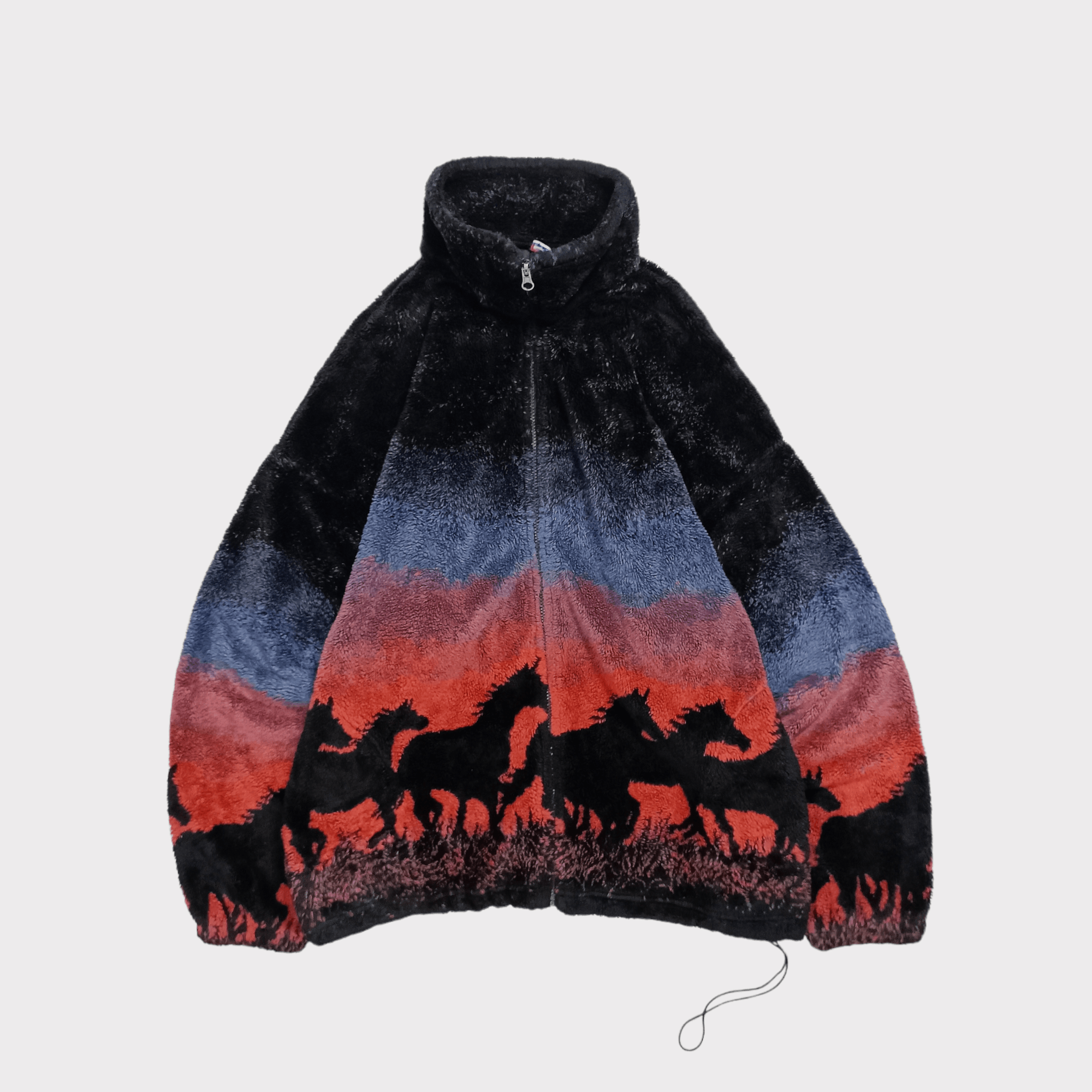 Vintage 90's Mazmania Horses Pattern Fleece Jacket 🐑 | Grailed