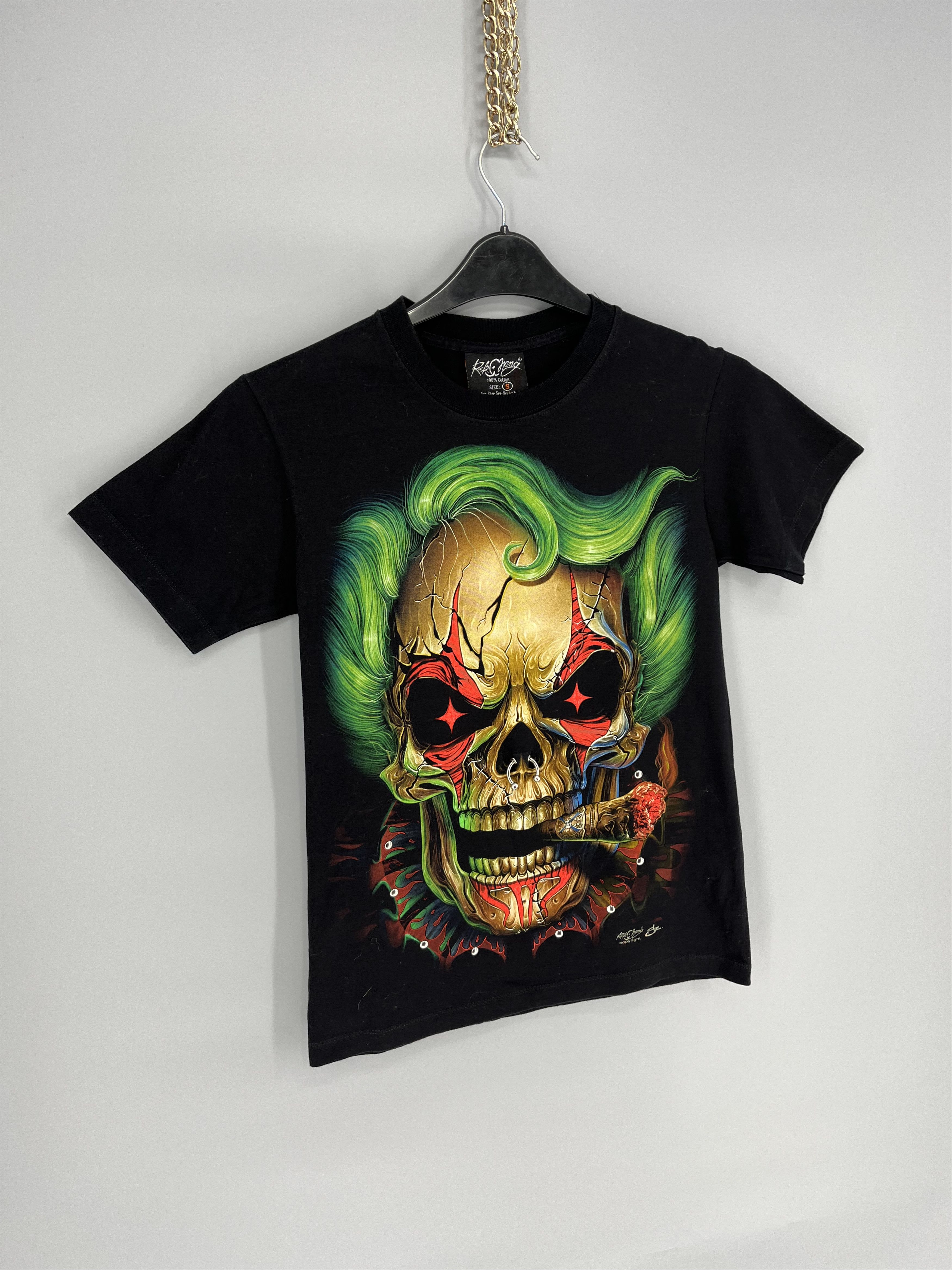 Vintage Tatto Motif Hourglass SCULL T-Shirt Biker Streetwear SKULL Size US S / EU 44-46 / 1 - 2 Thumbnail