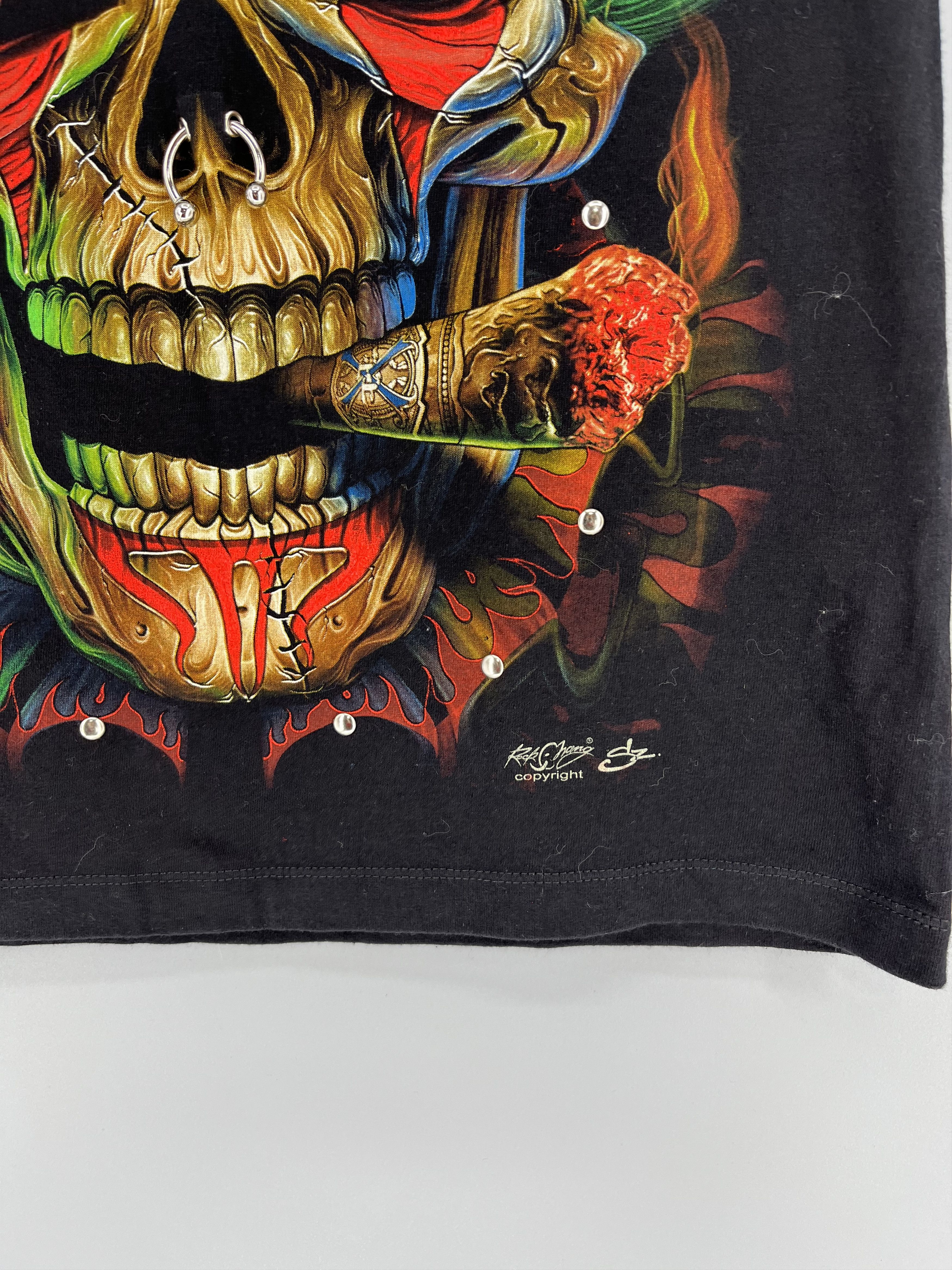 Vintage Tatto Motif Hourglass SCULL T-Shirt Biker Streetwear SKULL Size US S / EU 44-46 / 1 - 6 Thumbnail