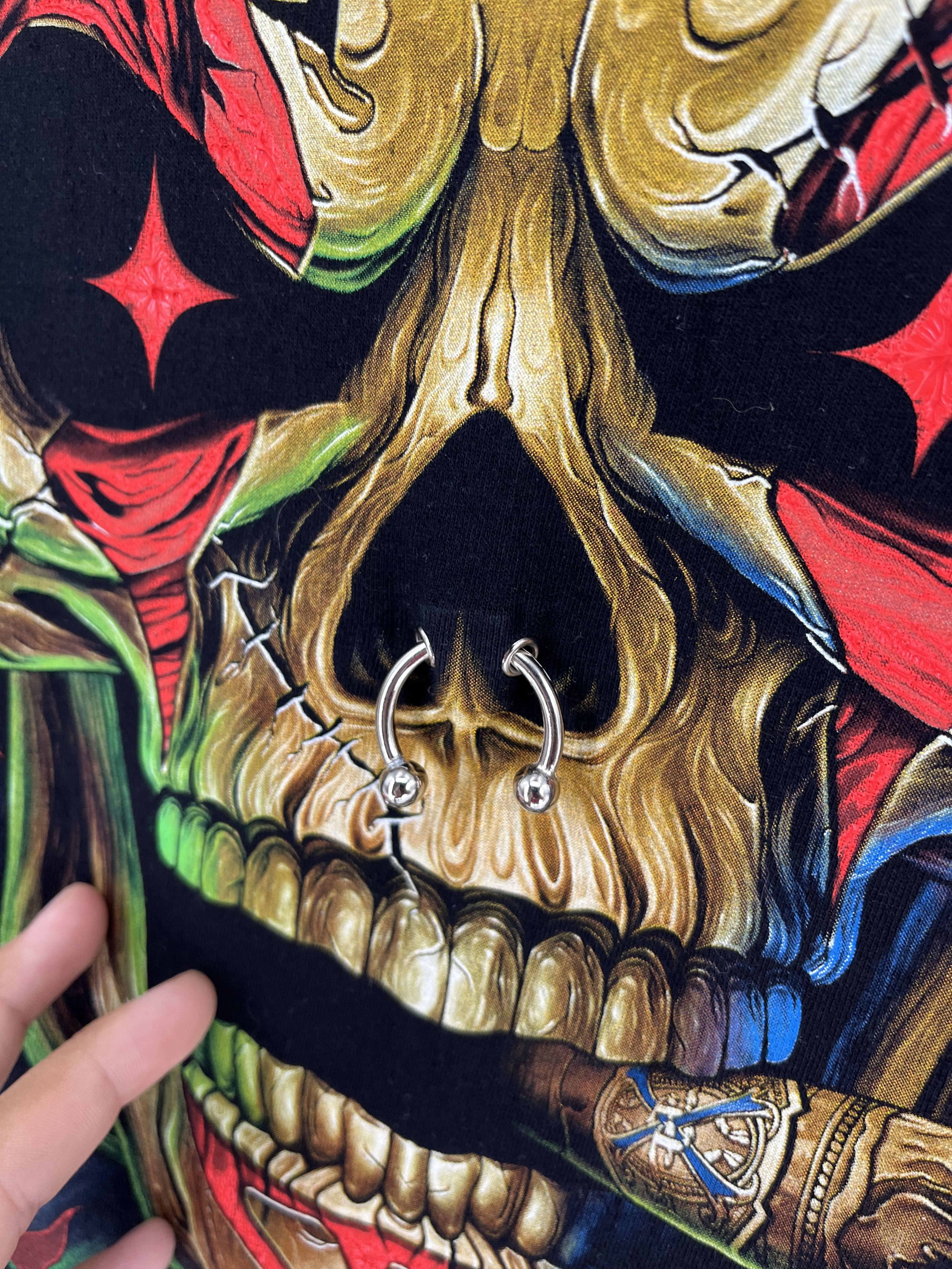 Vintage Tatto Motif Hourglass SCULL T-Shirt Biker Streetwear SKULL Size US S / EU 44-46 / 1 - 8 Thumbnail