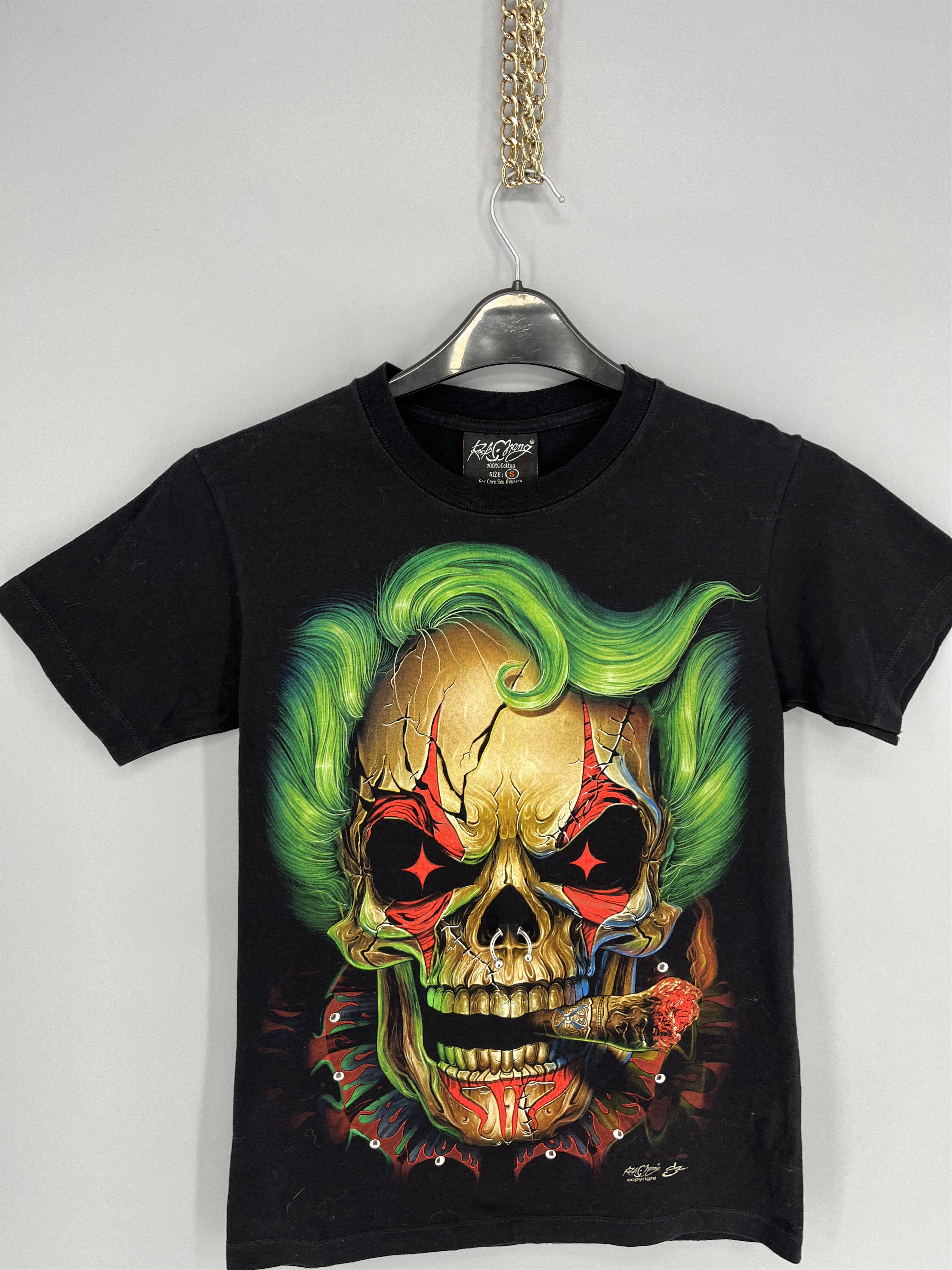 Vintage Tatto Motif Hourglass SCULL T-Shirt Biker Streetwear SKULL Size US S / EU 44-46 / 1 - 4 Thumbnail