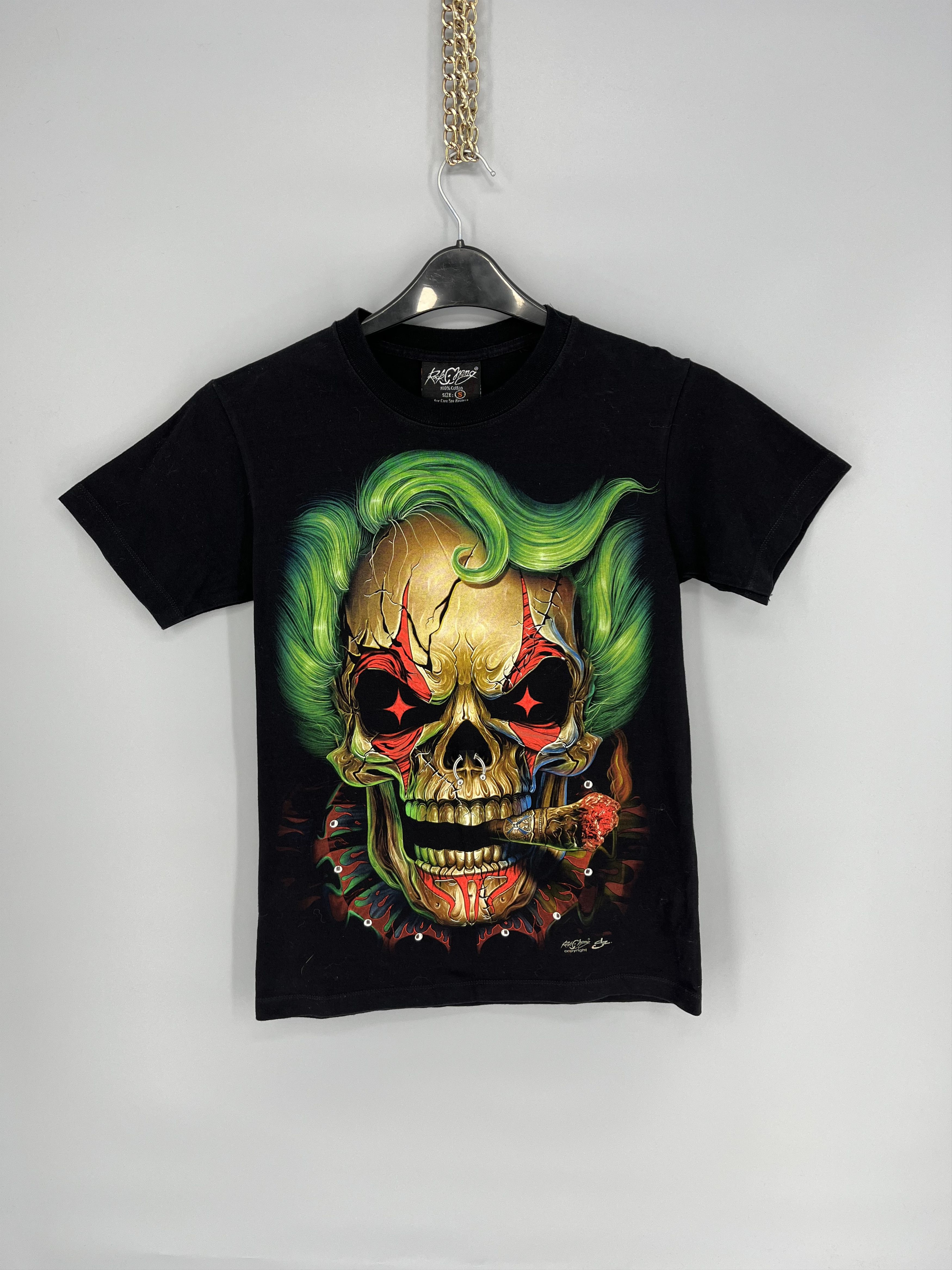 Vintage Tatto Motif Hourglass SCULL T-Shirt Biker Streetwear SKULL Size US S / EU 44-46 / 1 - 1 Thumbnail