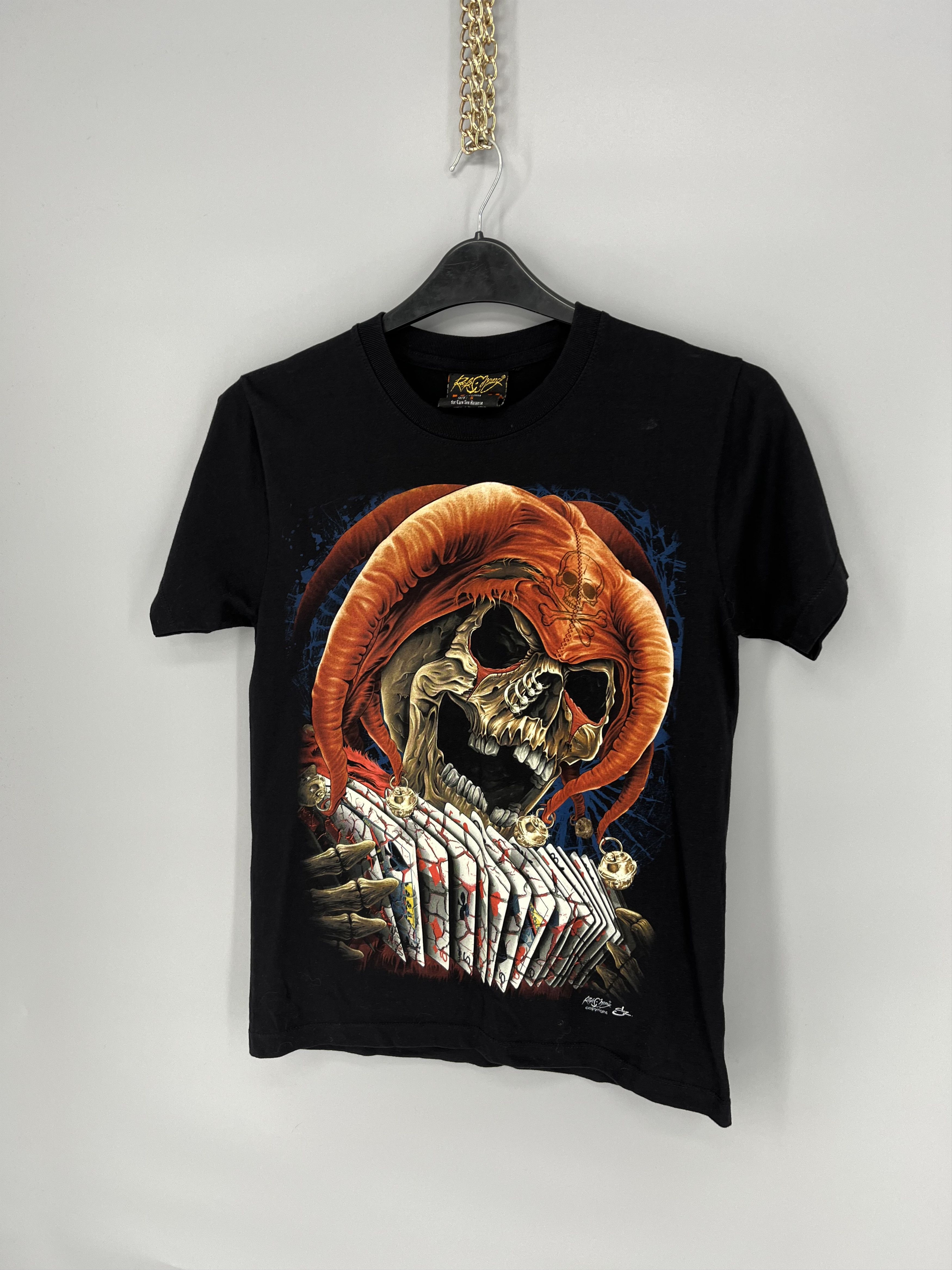 Band Tees Tatto Motif Hourglass SCULL T-Shirt Biker Streetwear SKULL Size US S / EU 44-46 / 1 - 3 Thumbnail