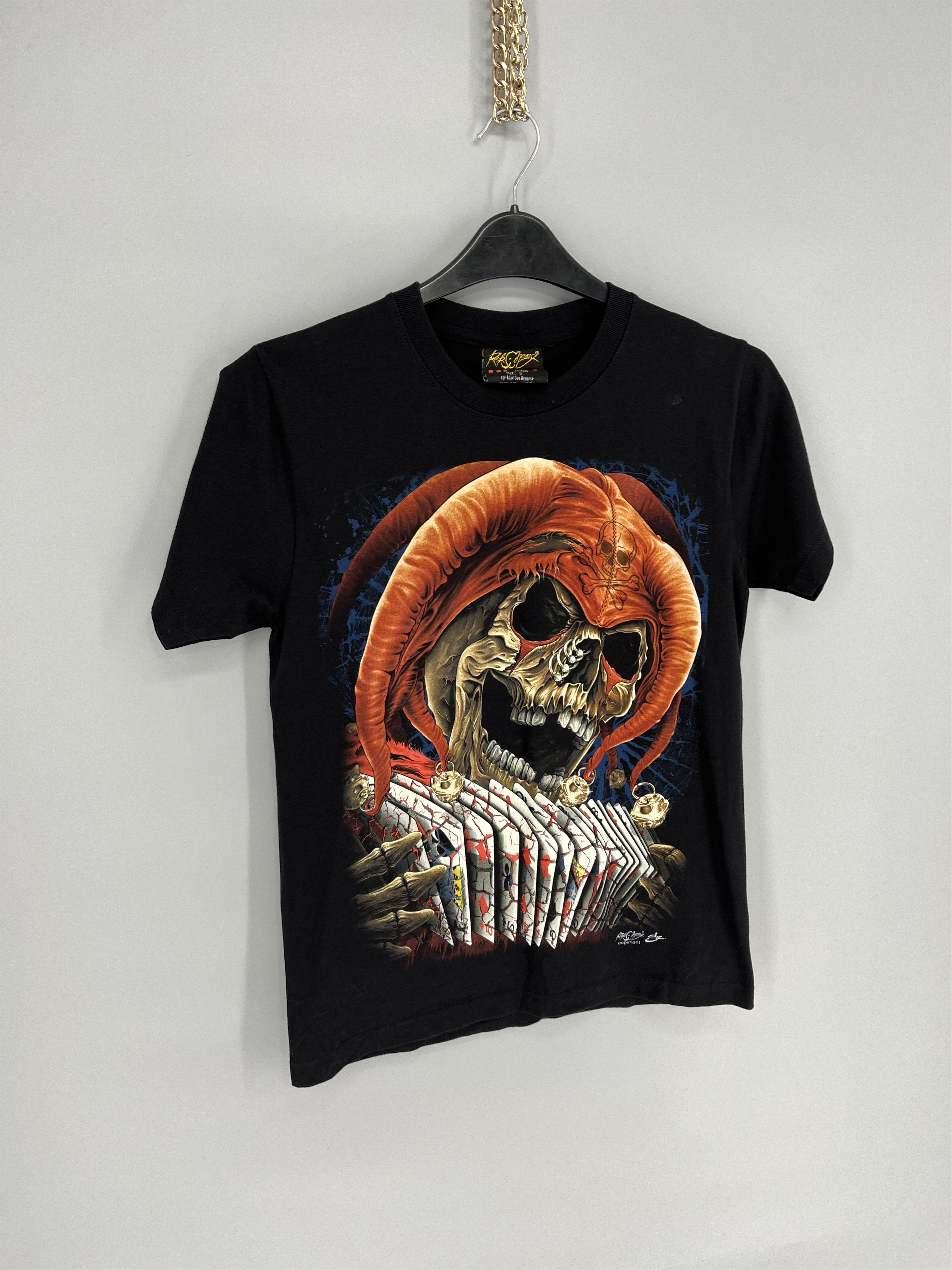 Band Tees Tatto Motif Hourglass SCULL T-Shirt Biker Streetwear SKULL Size US S / EU 44-46 / 1 - 2 Thumbnail
