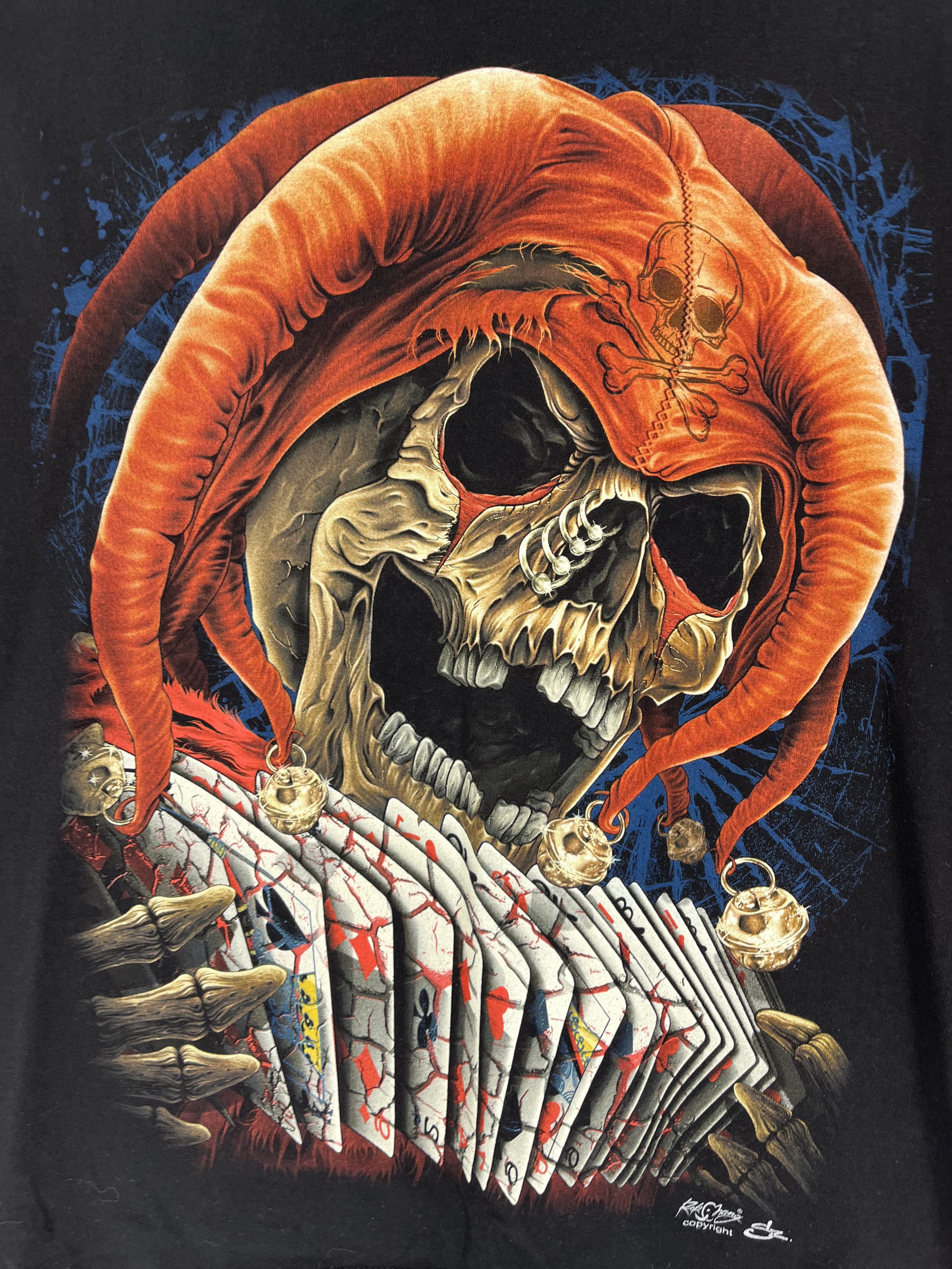 Band Tees Tatto Motif Hourglass SCULL T-Shirt Biker Streetwear SKULL Size US S / EU 44-46 / 1 - 4 Thumbnail