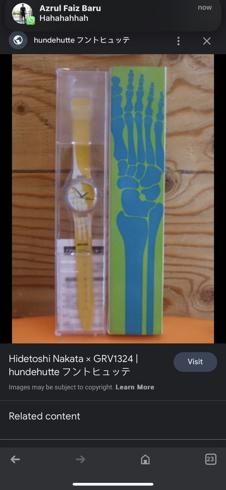 Swatch GRV1324 ( HIDEROSHI NAKATA )