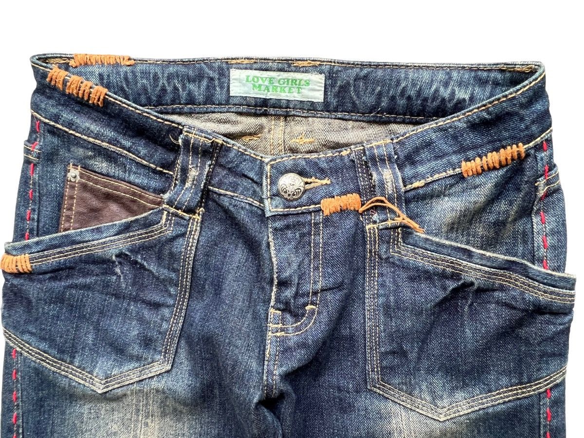 Japanese Brand 💥💥FLARE🔥🔥 Japanese Brand Sashiko Bootcut Denim Jeans 29x30.5 Size 29" - 6 Thumbnail