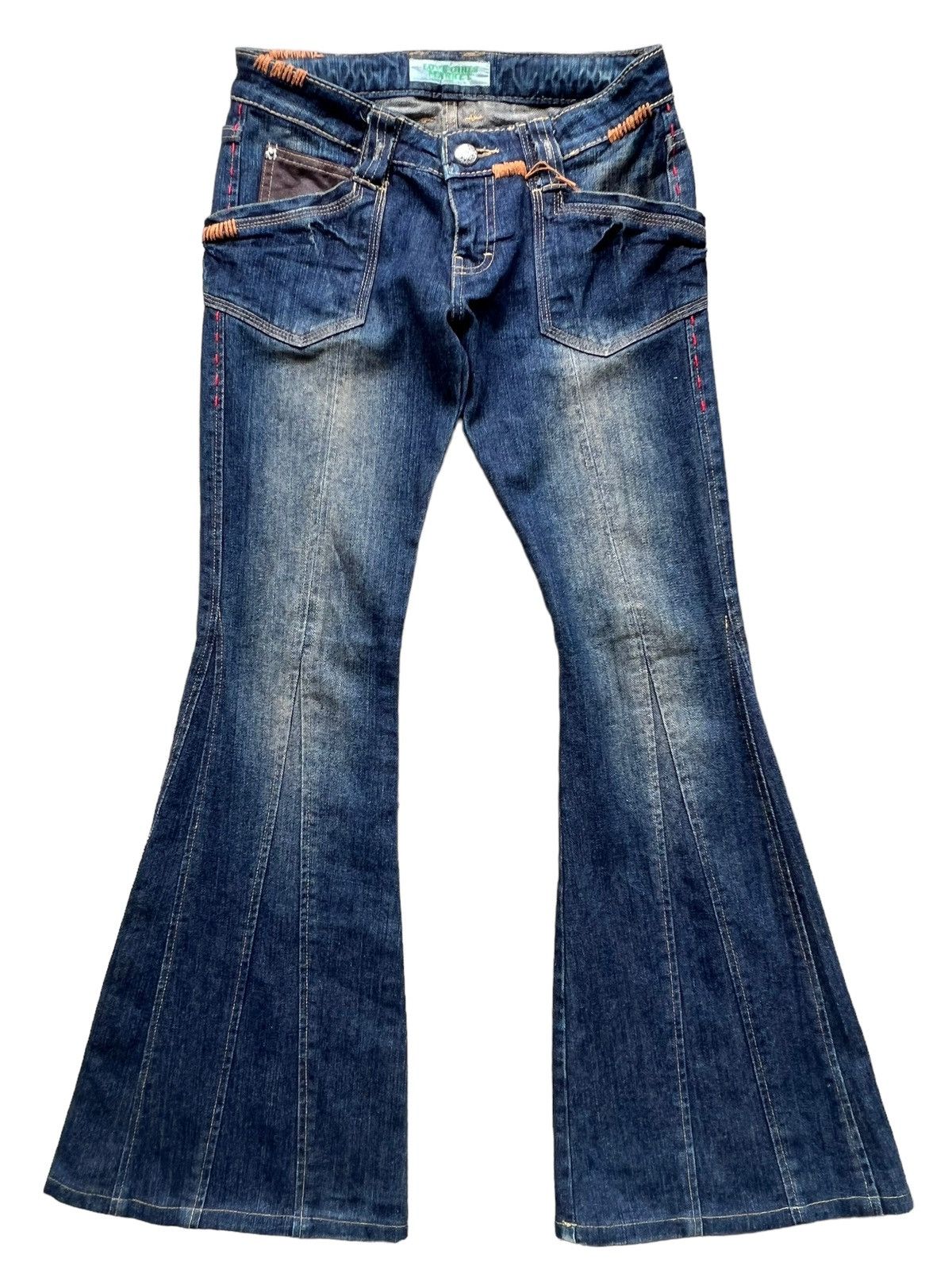 Japanese Brand 💥💥FLARE🔥🔥 Japanese Brand Sashiko Bootcut Denim Jeans 29x30.5 Size 29" - 2 Thumbnail