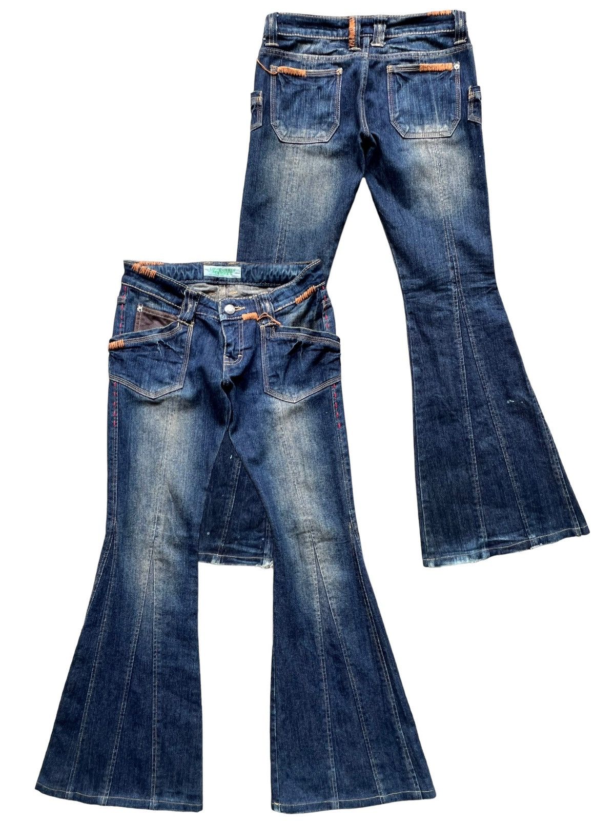 Japanese Brand 💥💥FLARE🔥🔥 Japanese Brand Sashiko Bootcut Denim Jeans 29x30.5 Size 29" - 1 Thumbnail