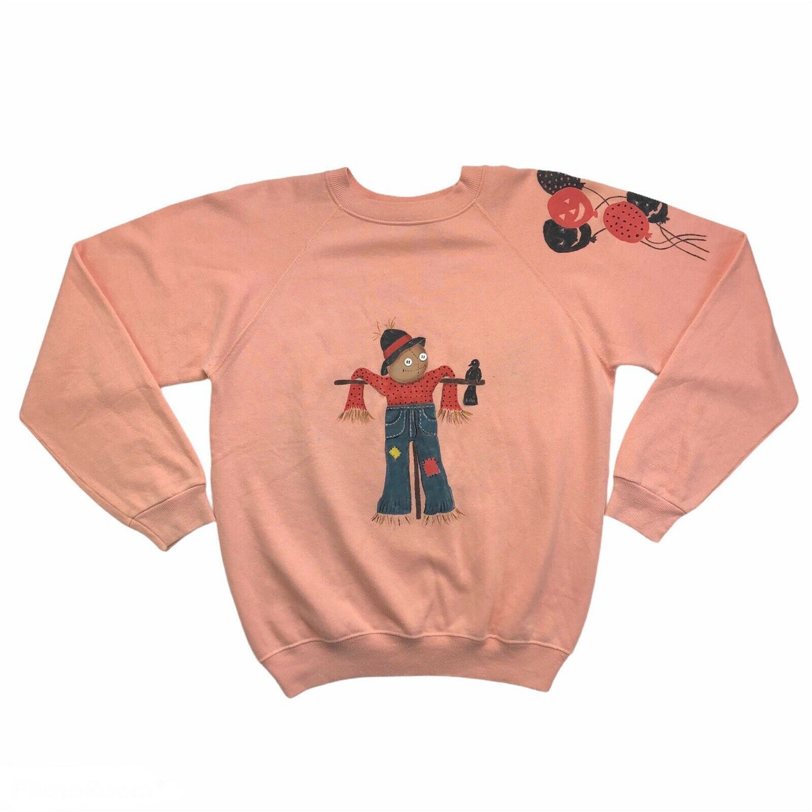 Hanes × Vintage Vintage 80s Halloween Fall Scarecrow Sweatshirt Made In USA Size US S / EU 44-46 / 1 - 1 Thumbnail