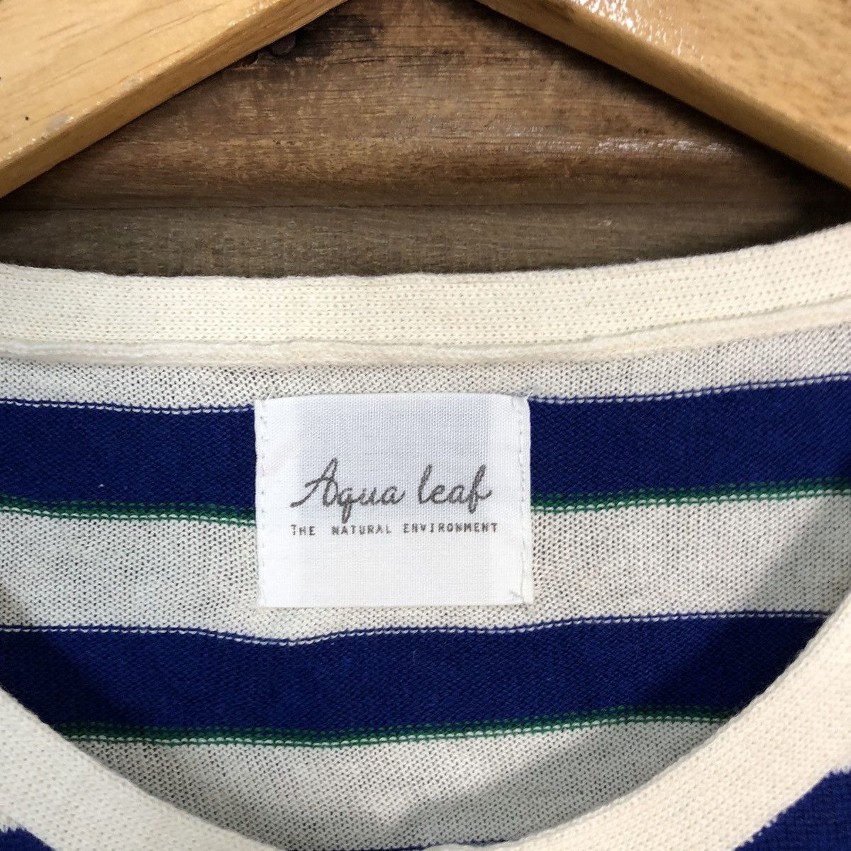 Japanese Brand Aqua Leaf Blue Stripe Patterned Cardigans #7269 Size M / US 6-8 / IT 42-44 - 7 Thumbnail