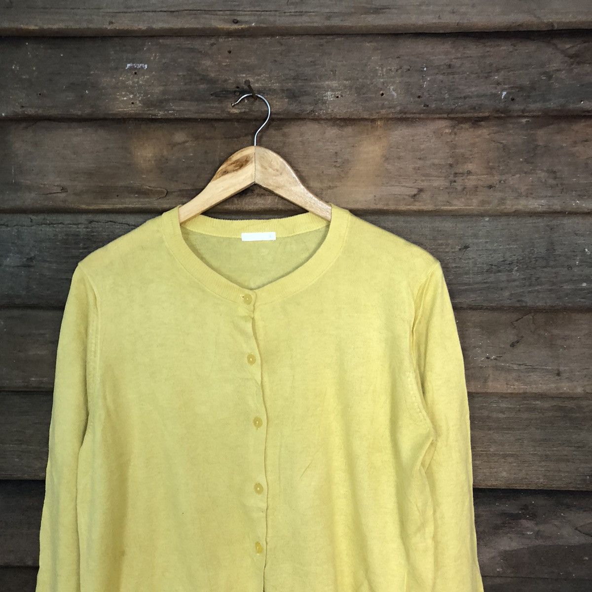GU GU Yellow vintage knitwear Cardigans #7237 Size L / US 10 / IT 46 - 2 Thumbnail