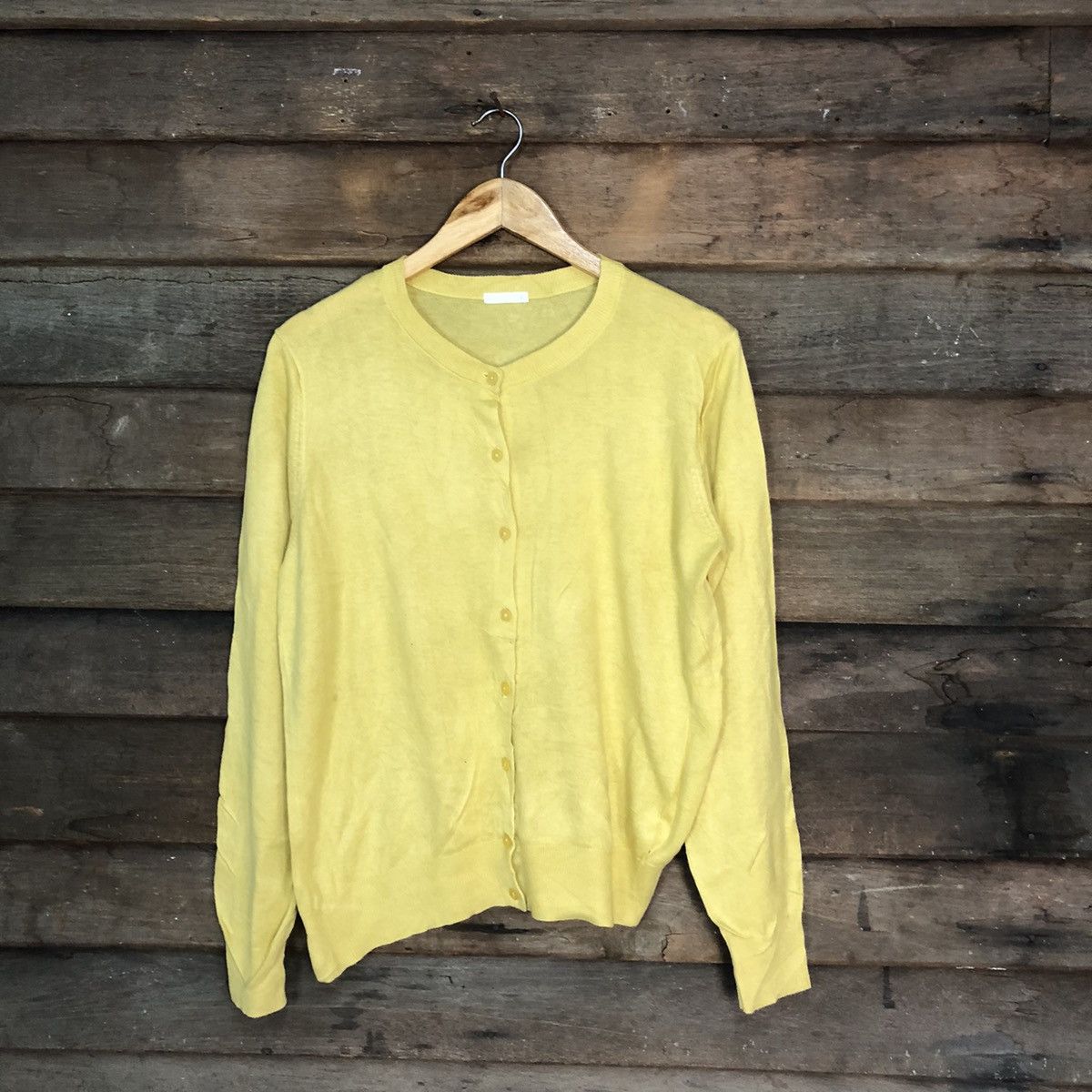 GU GU Yellow vintage knitwear Cardigans #7237 Size L / US 10 / IT 46 - 1 Thumbnail