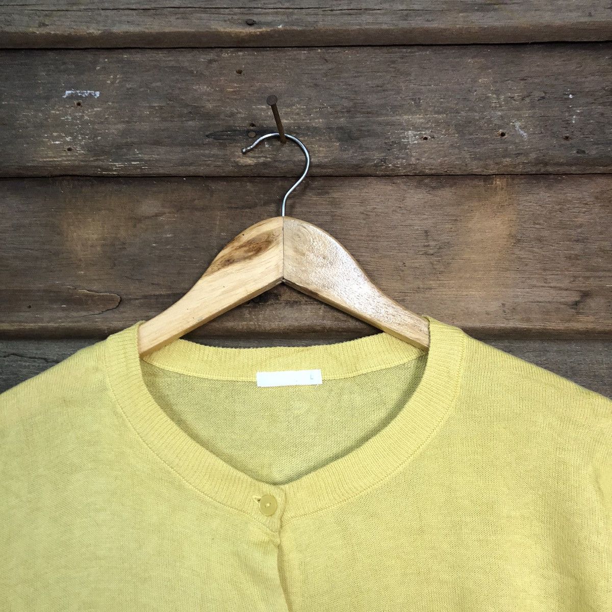 GU GU Yellow vintage knitwear Cardigans #7237 Size L / US 10 / IT 46 - 4 Thumbnail