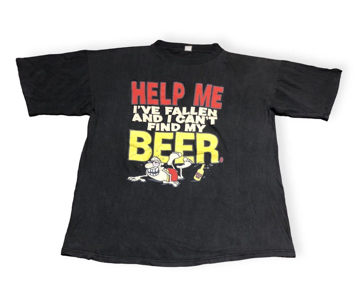 image of Art x Art Comes First Vintage 90's Wording Tee (Beer) in Black, Men's (Size 2XL)