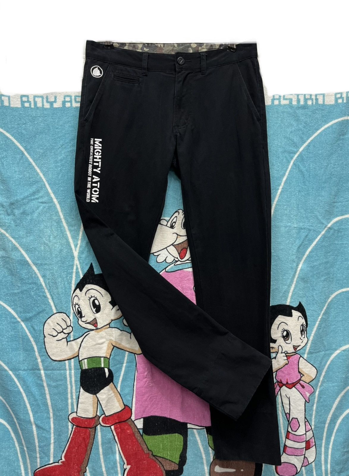 Anime FYE🔥Vintage 90’s MIGHTY ATOM ASTRO BOY Black Slim Fit Pants Size US 31 - 1 Thumbnail