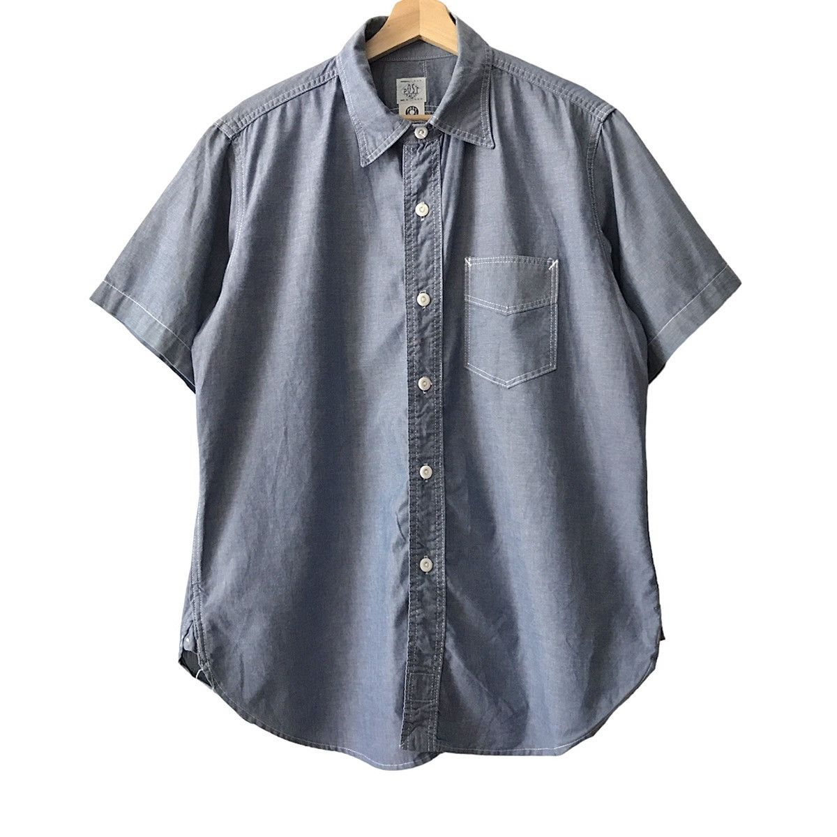 Post Overalls USA Navy Inspired Chambray Work Shirt