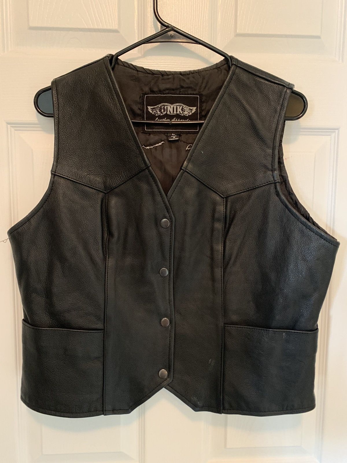 Vintage Unik Black Leather Motorcycle Vest Grailed