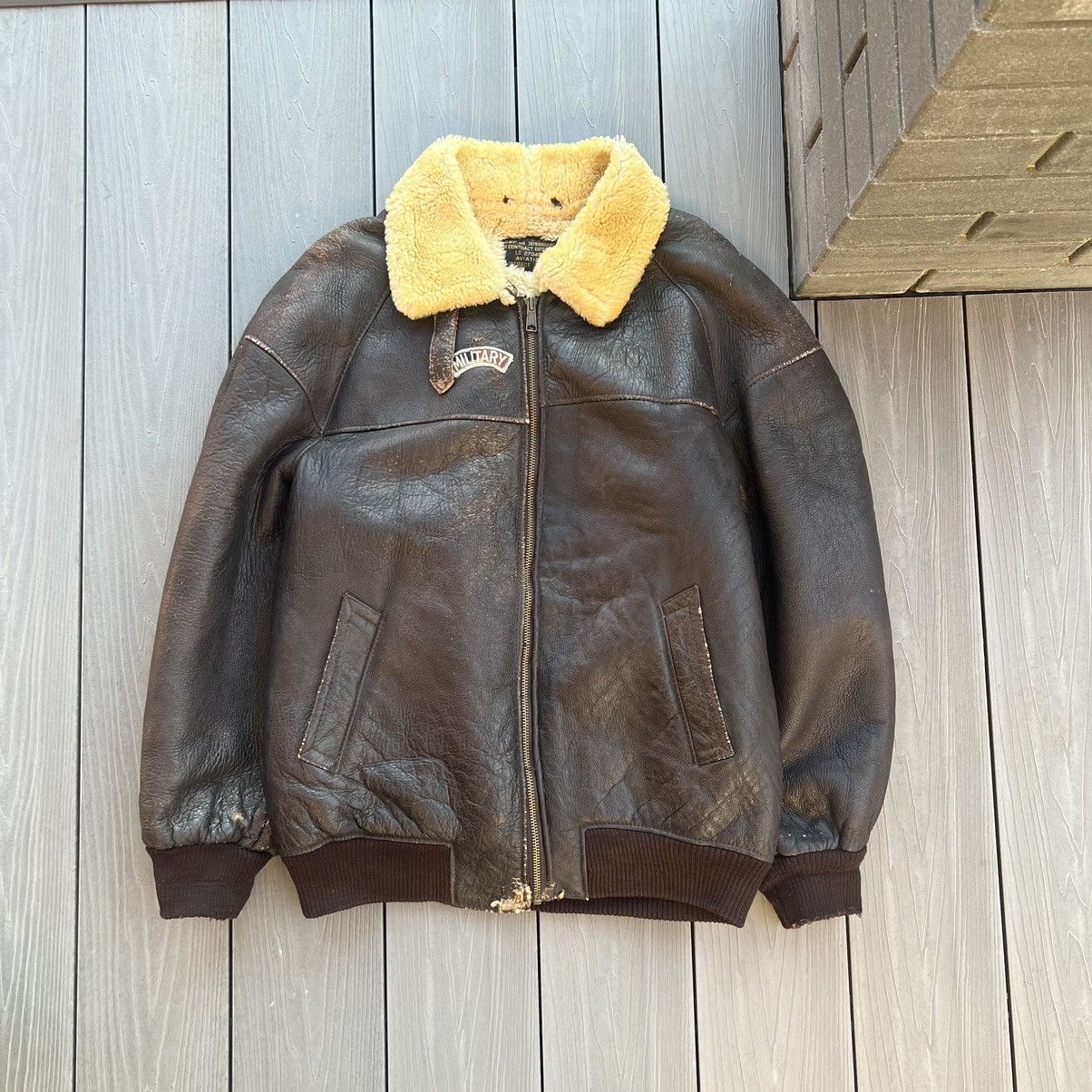 Vintage Vintage B-6 USAAF Military Shearling Sheepskin Flight Jacket Size US L / EU 52-54 / 3 - 2 Thumbnail