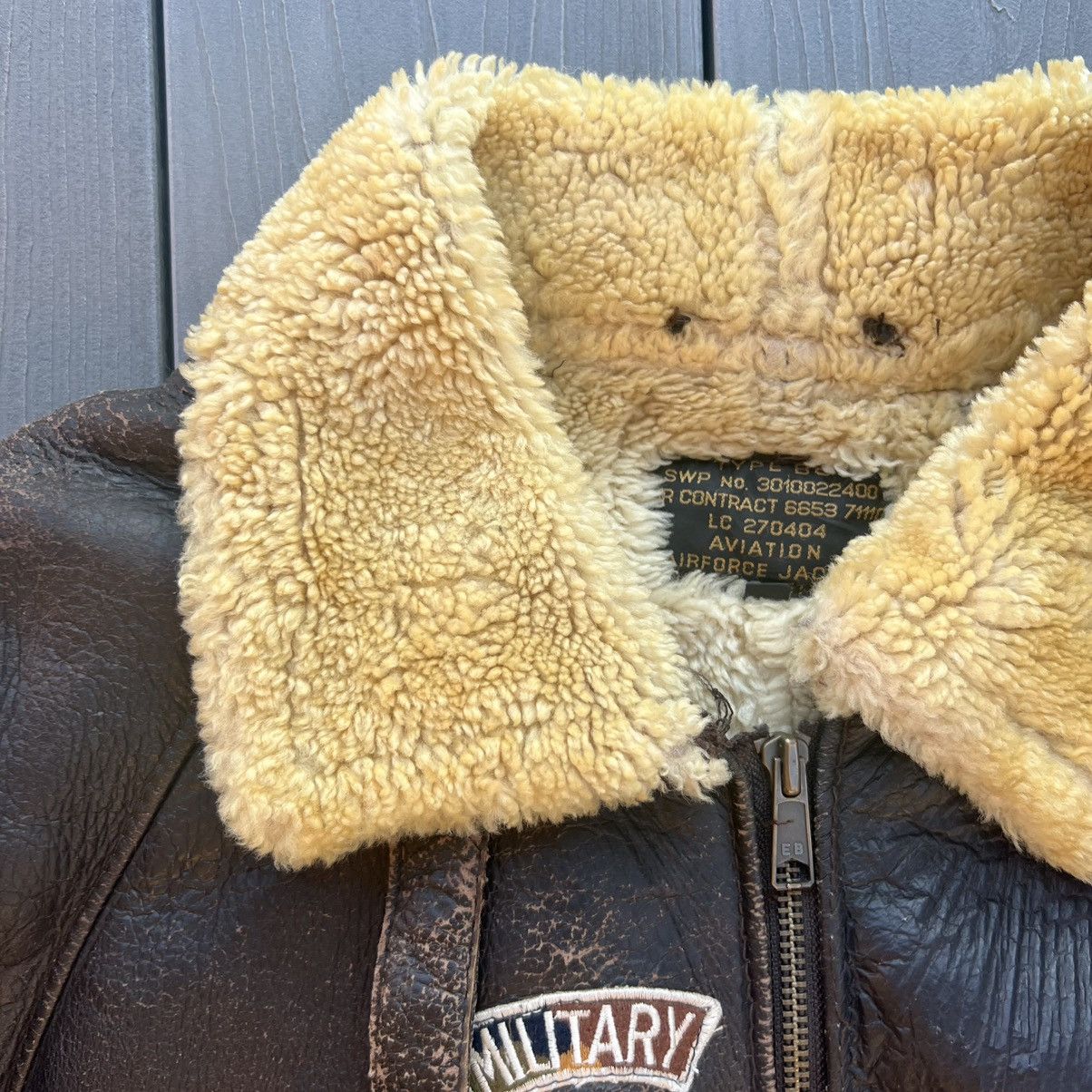 Vintage Vintage B-6 USAAF Military Shearling Sheepskin Flight Jacket Size US L / EU 52-54 / 3 - 5 Thumbnail