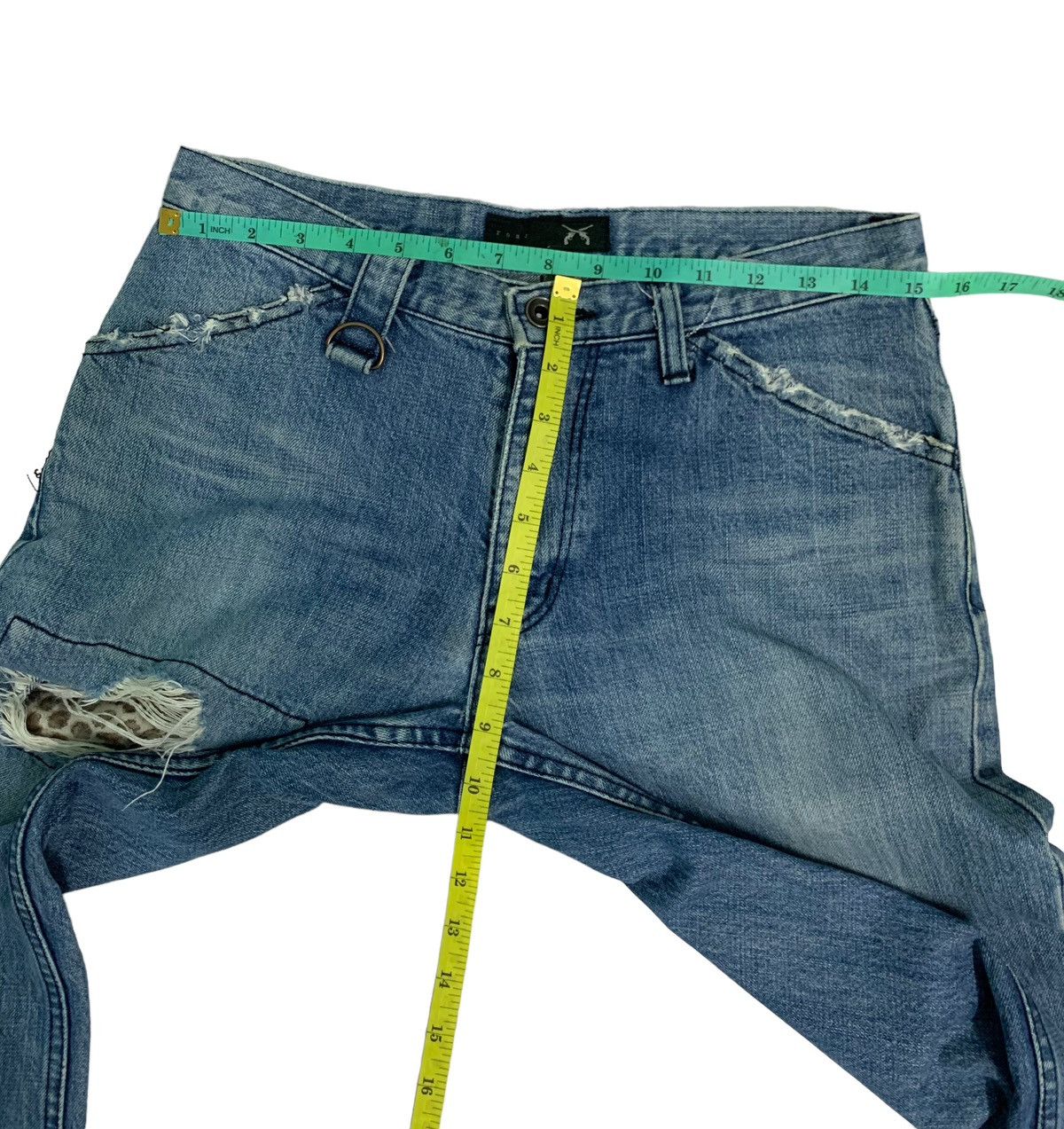 Roar Vintage Roar 2 Guns Distressed Flare Jeans Size US 29 - 14 Thumbnail