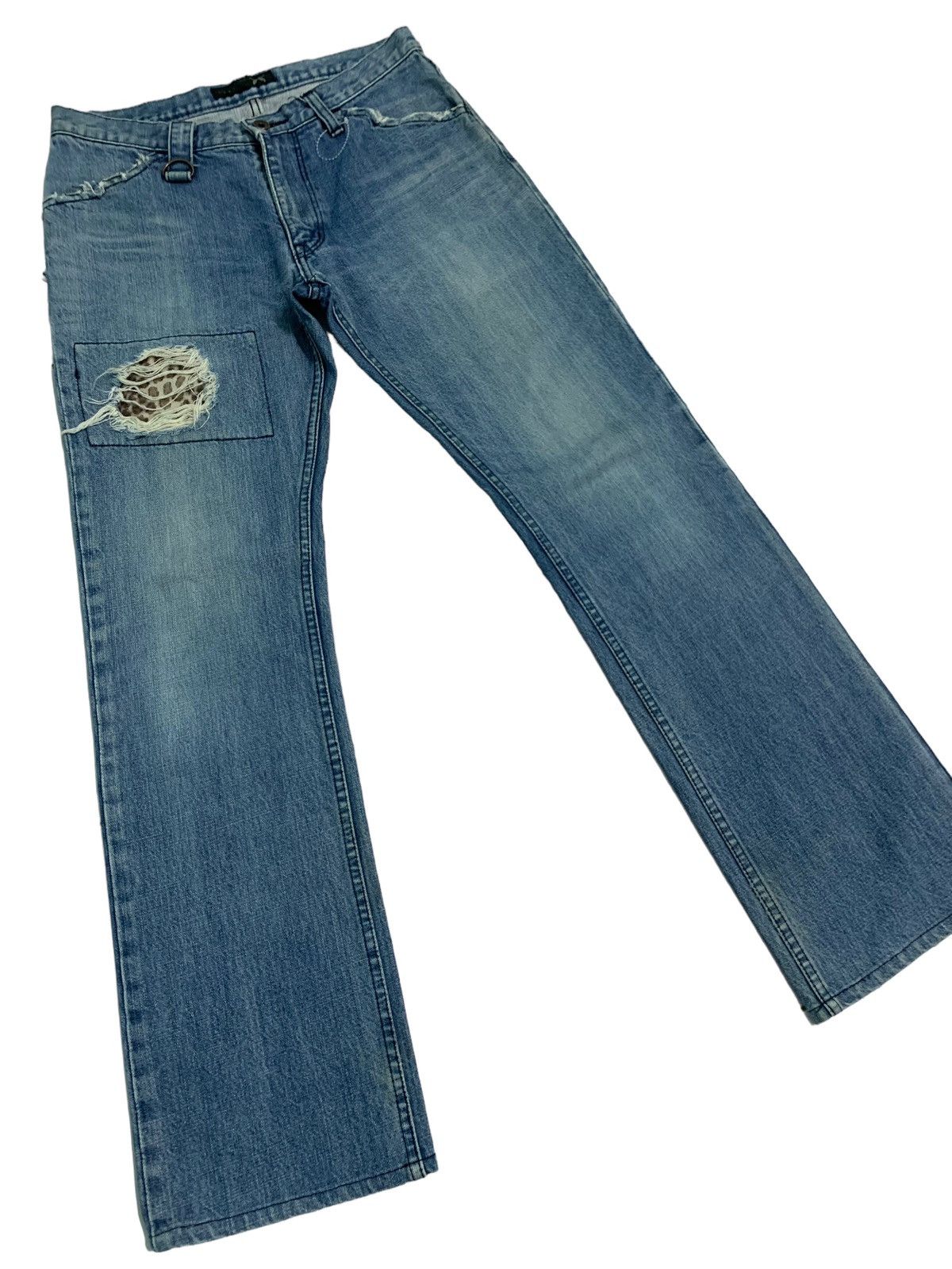 Roar Vintage Roar 2 Guns Distressed Flare Jeans Size US 29 - 3 Thumbnail