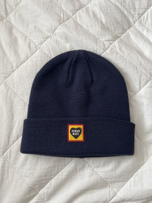 Human Made Human Made Logo Beanie Navy | Grailed