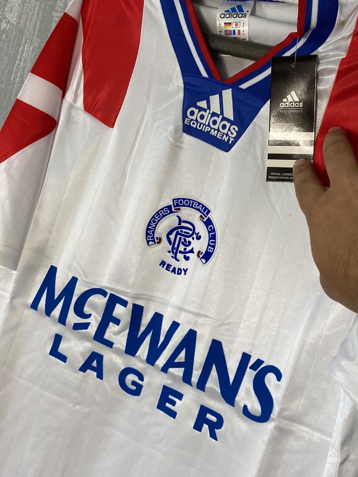 Adidas × Vintage 1992 Retro Vintage Rangers Adidas Soccer Jersey Size US L / EU 52-54 / 3 - 4 Thumbnail