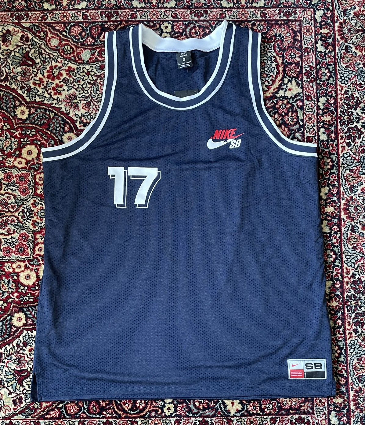 Image of Nike Sb Basketball Jersey 2017 XL Navy in Blue, Men's