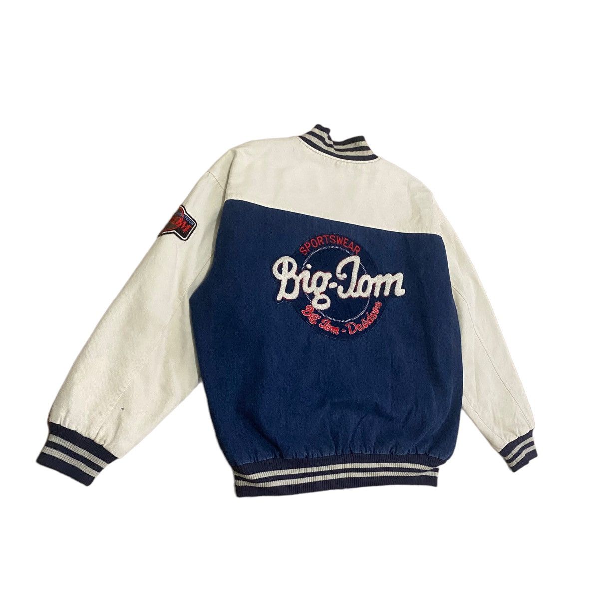 Japanese Brand × Vintage Vintage Big Tom Big Logo Varsity Jacket Denim Baggy Style Size US XL / EU 56 / 4 - 5 Thumbnail