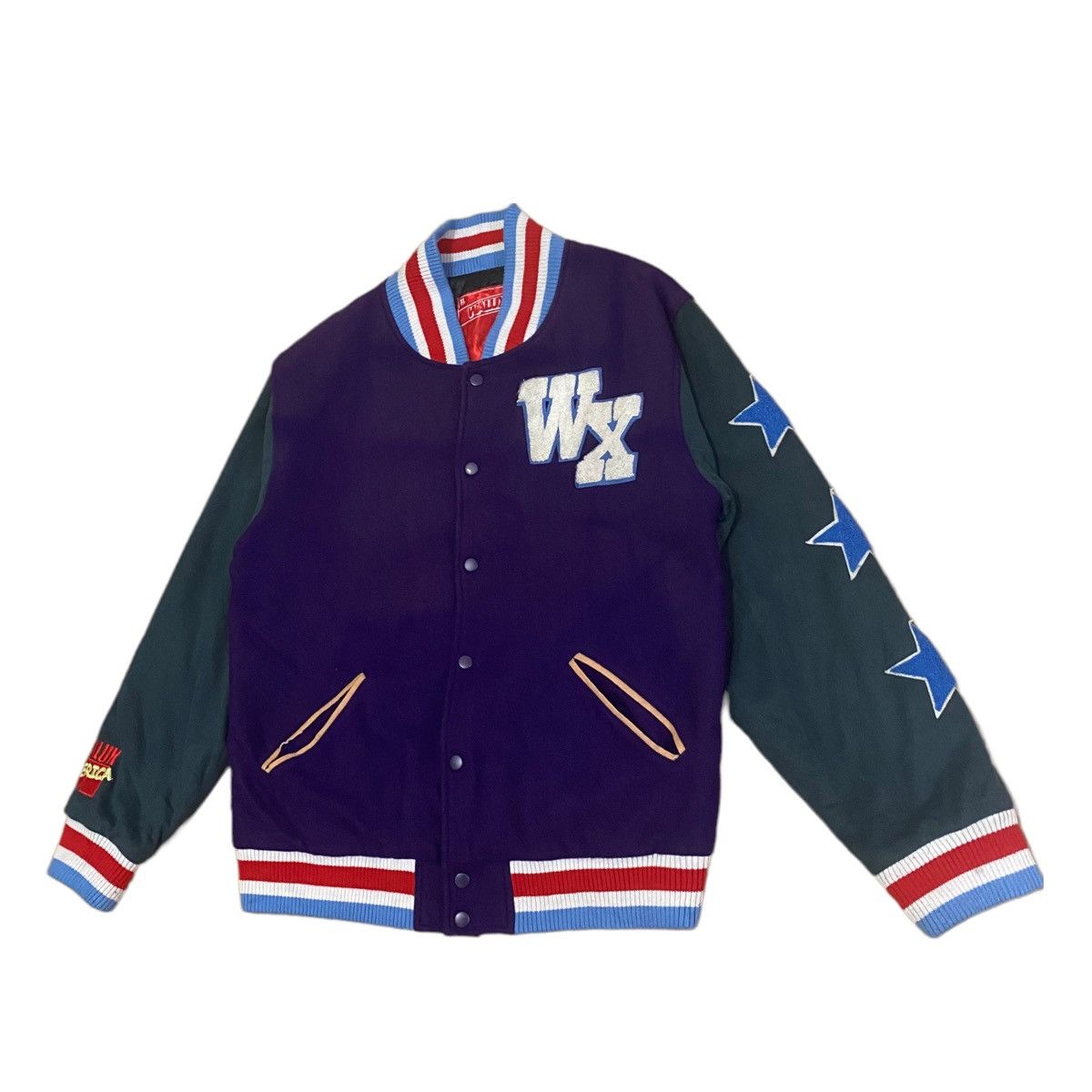 Japanese Brand Vintage Walux Back Hit Button Up Varsity Jacket Size US L / EU 52-54 / 3 - 3 Thumbnail