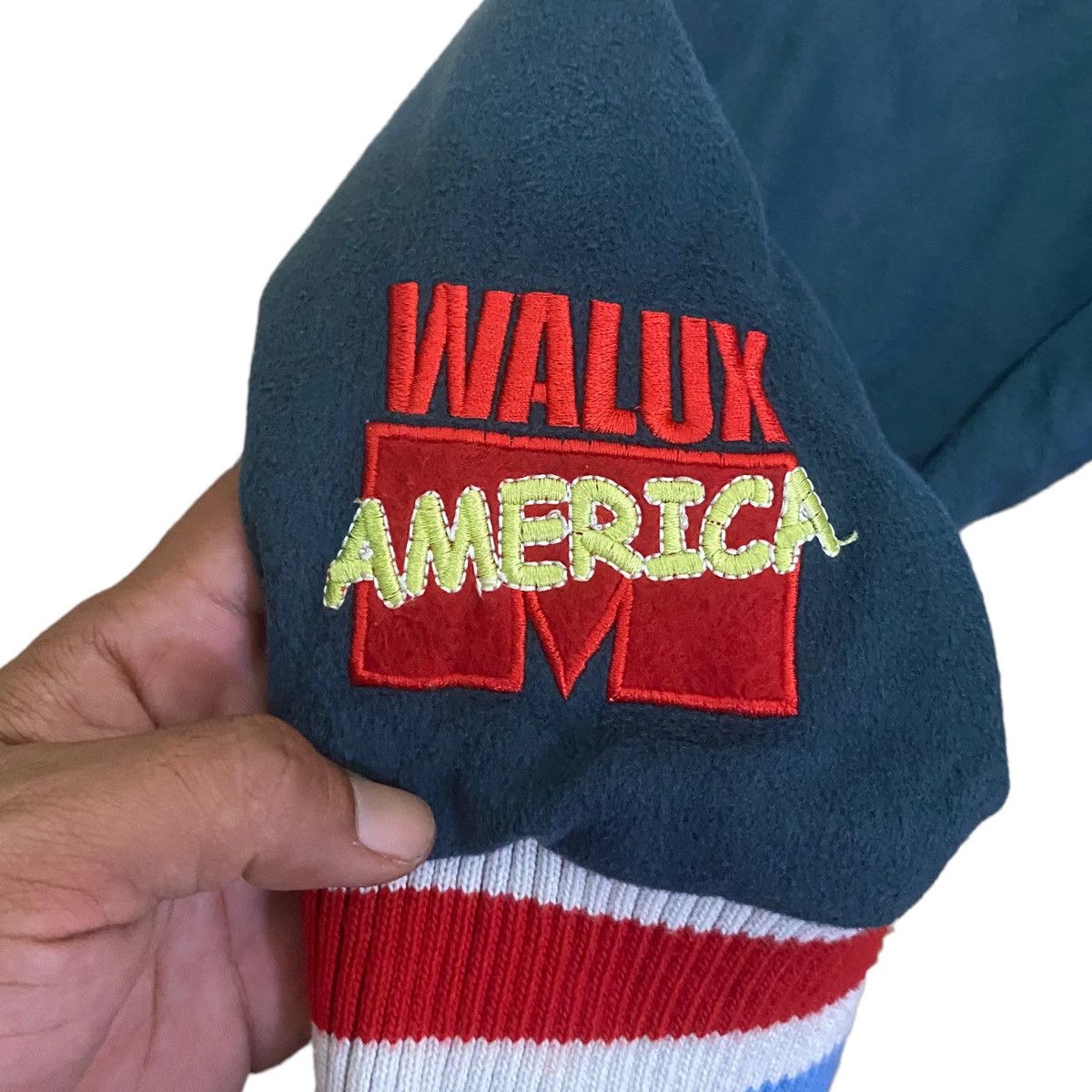 Japanese Brand Vintage Walux Back Hit Button Up Varsity Jacket Size US L / EU 52-54 / 3 - 8 Thumbnail