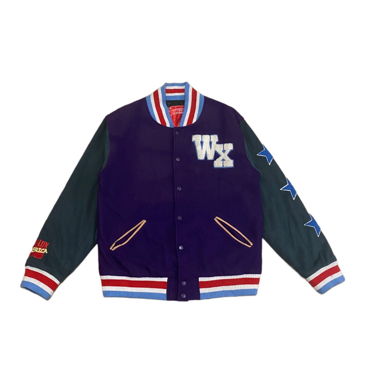 Japanese Brand Vintage Walux Back Hit Button Up Varsity Jacket Size US L / EU 52-54 / 3 - 2 Thumbnail