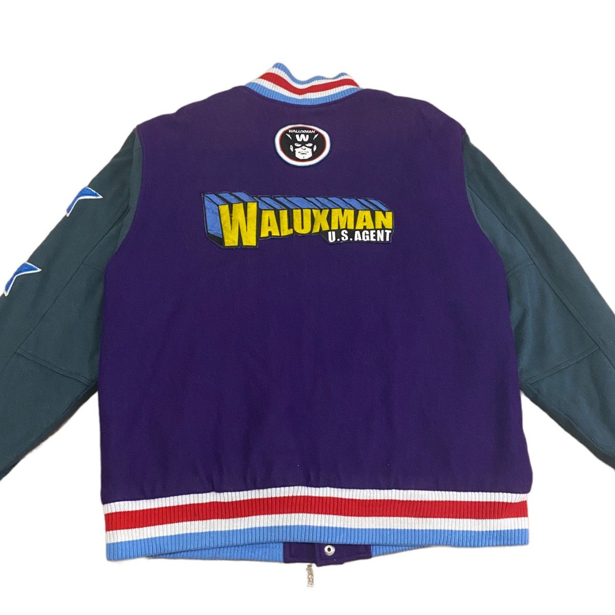 Japanese Brand Vintage Walux Back Hit Button Up Varsity Jacket Size US L / EU 52-54 / 3 - 6 Thumbnail