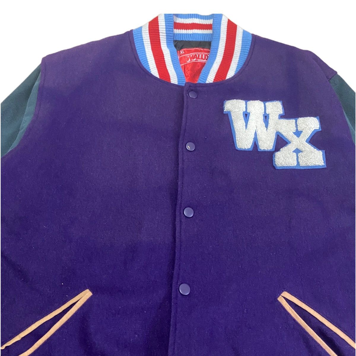 Japanese Brand Vintage Walux Back Hit Button Up Varsity Jacket Size US L / EU 52-54 / 3 - 15 Thumbnail