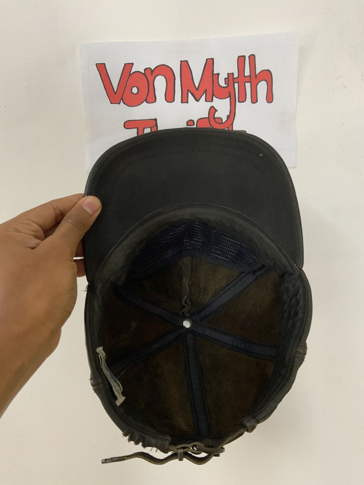 Genuine Leather Vintage Polaris Embroidery Leather hat by Canadian Outdoor Size ONE SIZE - 7 Thumbnail
