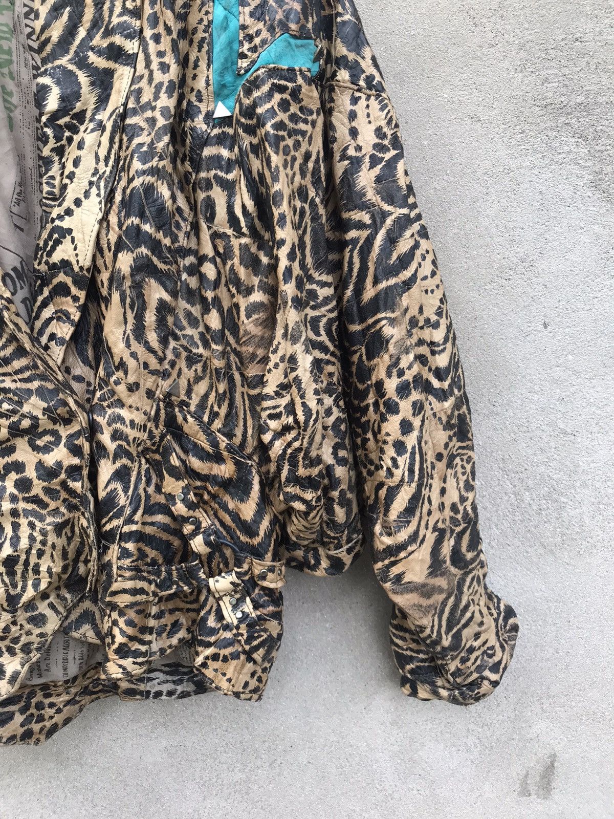 If Six Was Nine RARE PUNK STYLE LEOPARD PVC LEATHER JACKET SEDITONARIES Size US M / EU 48-50 / 2 - 10 Thumbnail