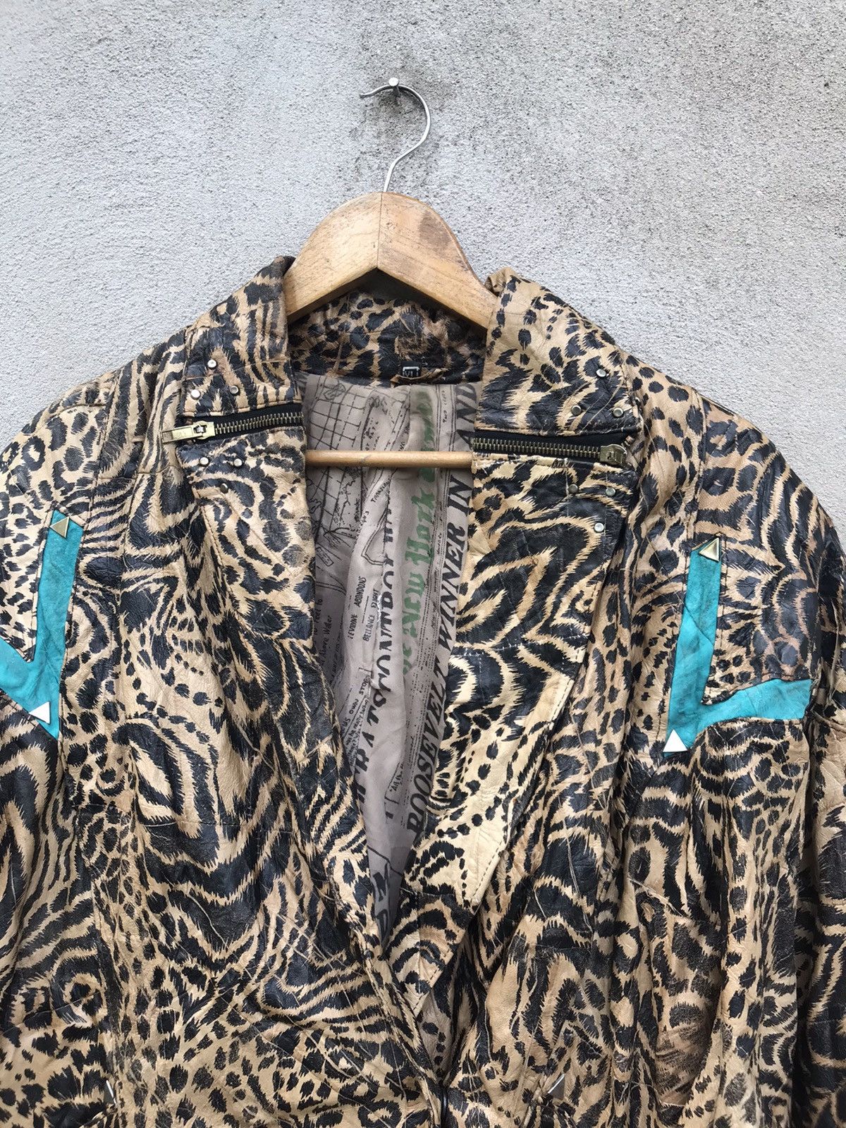 If Six Was Nine RARE PUNK STYLE LEOPARD PVC LEATHER JACKET SEDITONARIES Size US M / EU 48-50 / 2 - 11 Thumbnail