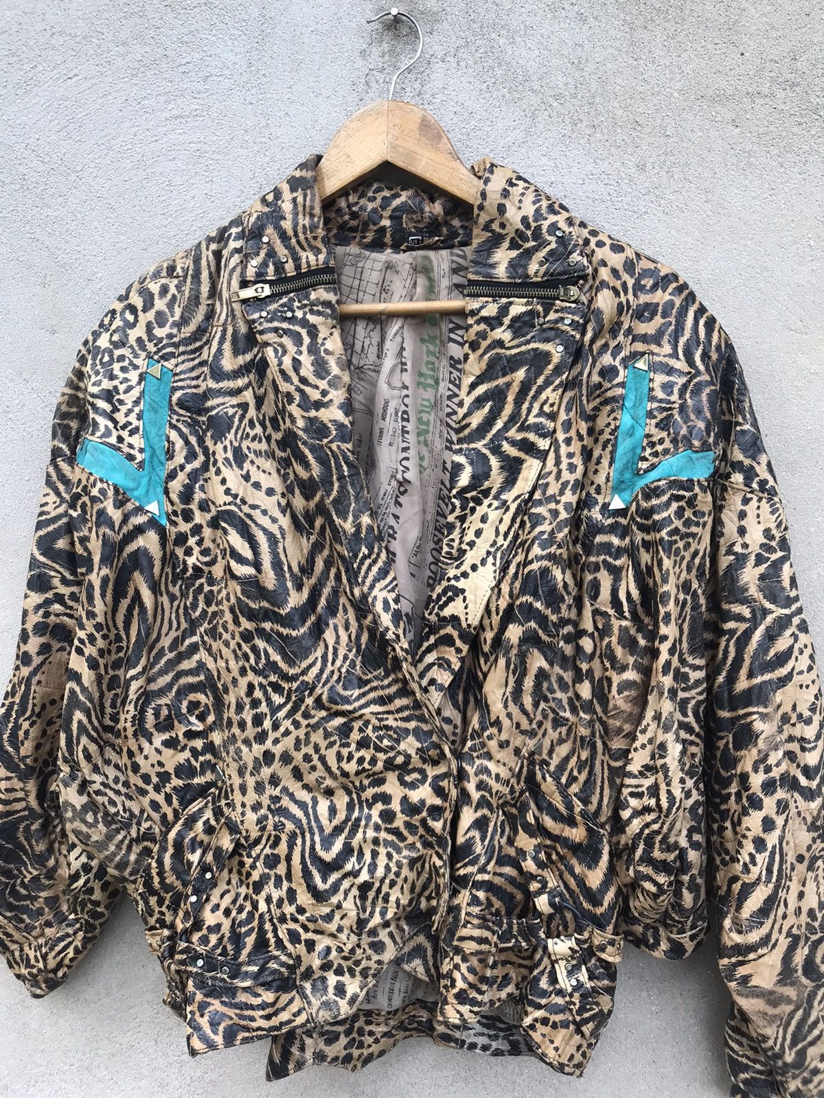 If Six Was Nine RARE PUNK STYLE LEOPARD PVC LEATHER JACKET SEDITONARIES Size US M / EU 48-50 / 2 - 8 Thumbnail